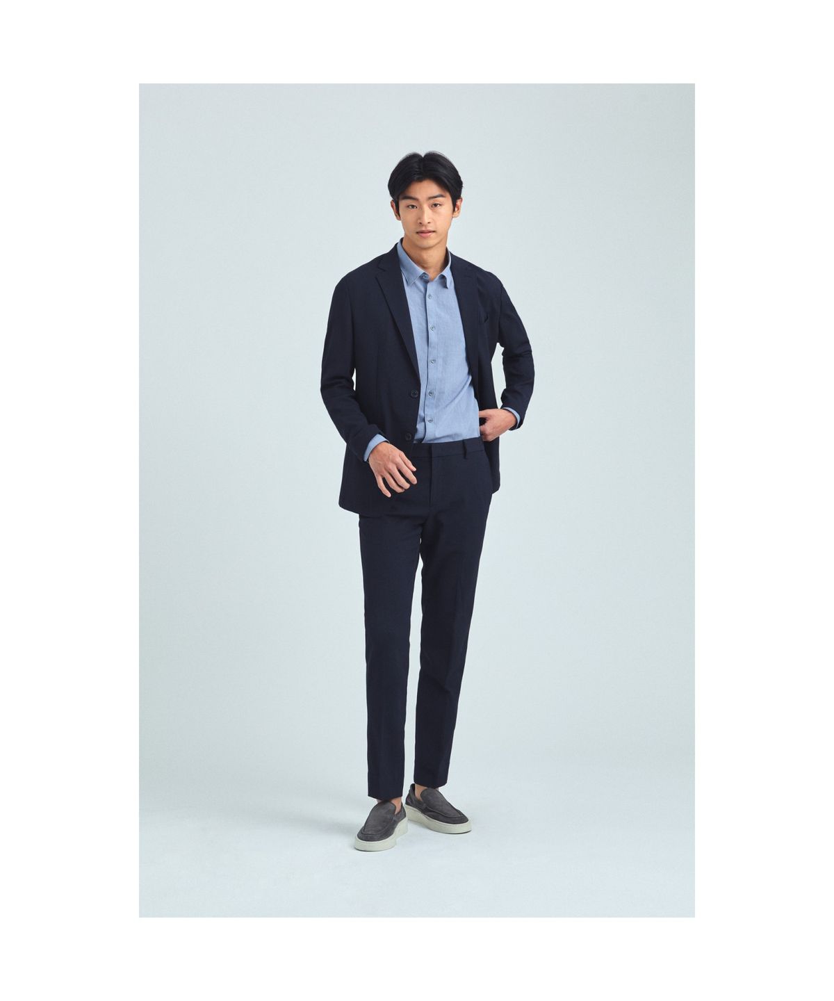 브렌우드(BRENTWOOD) [이지슈트] 워셔블 솔리드 트윌 셋업 자켓 BRJCM25414NYX