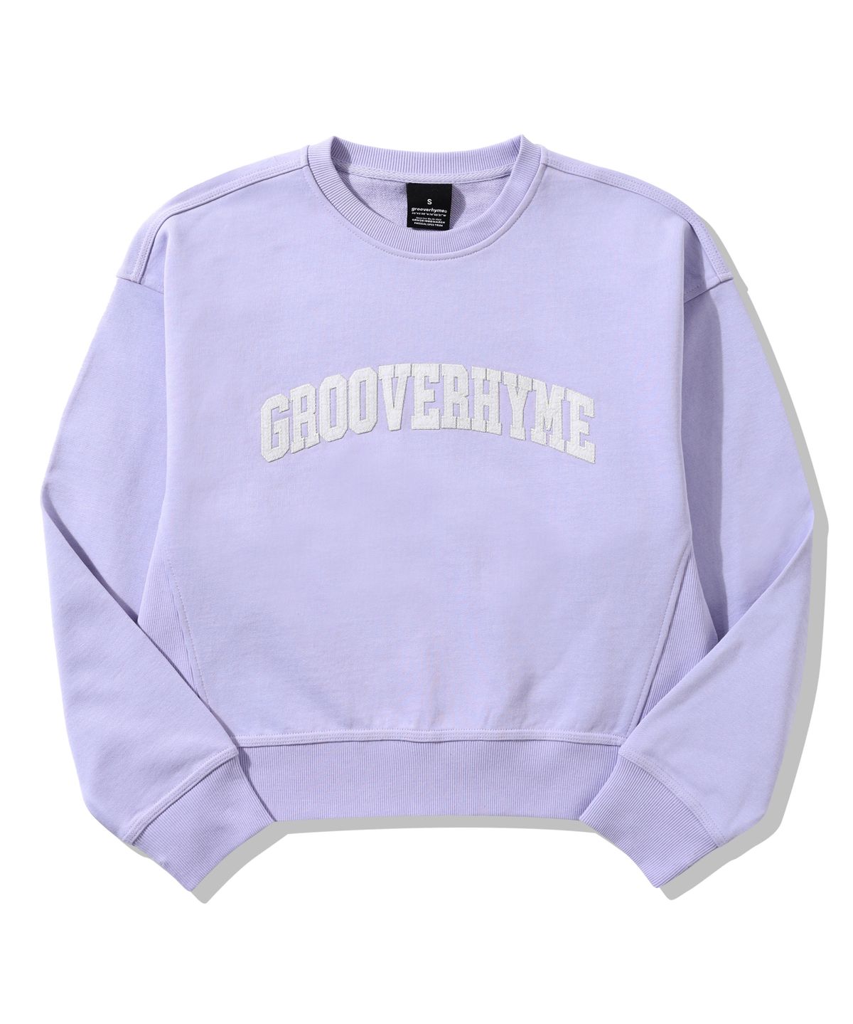 그루브라임(GROOVE RHYME) 여) C100 3단쭈리 NEW 로케이션 아플리케 맨투맨 (세미오버크롭핏)(25년)(5COLOR) [LRARCTM512P]