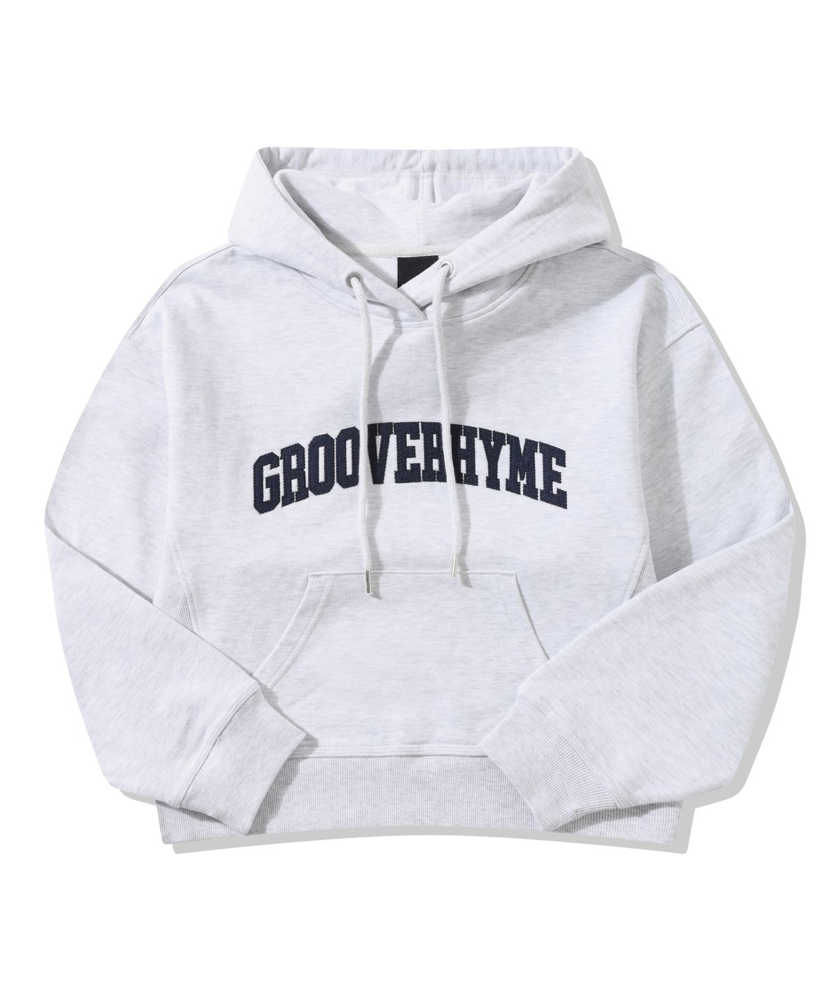 그루브라임(GROOVE RHYME) 여) C100 3단쭈리 NEW 로케이션 아플리케 후드티 (세미오버크롭핏)(25년)(5COLOR) [LRARCTH522P]