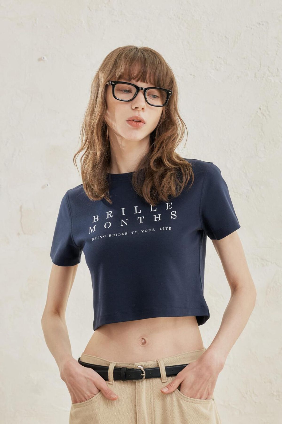 브릴먼스(BRILLEMONTHS) 클래식 로고 실켓 크롭 티셔츠 [6 Color]