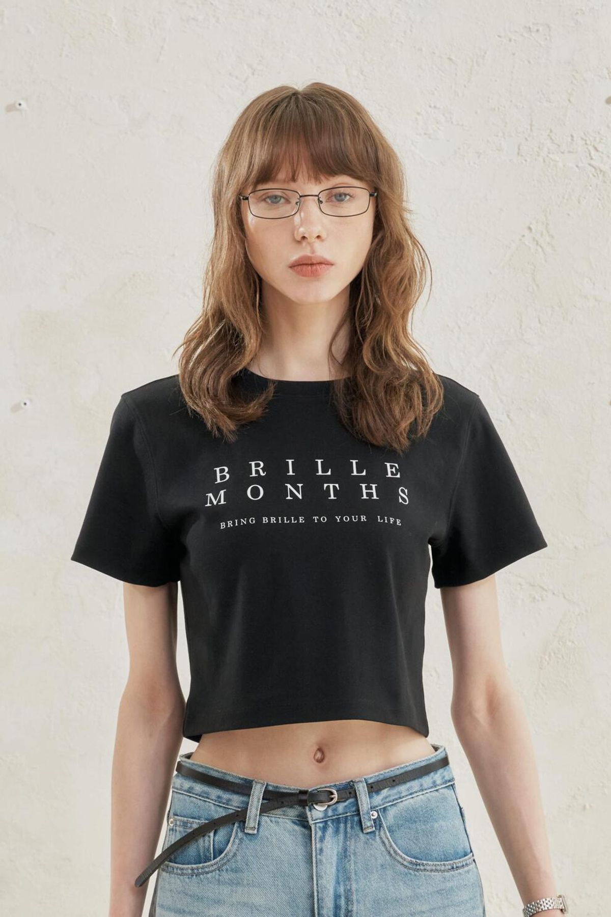 브릴먼스(BRILLEMONTHS) 클래식 로고 실켓 크롭 티셔츠 [6 Color]