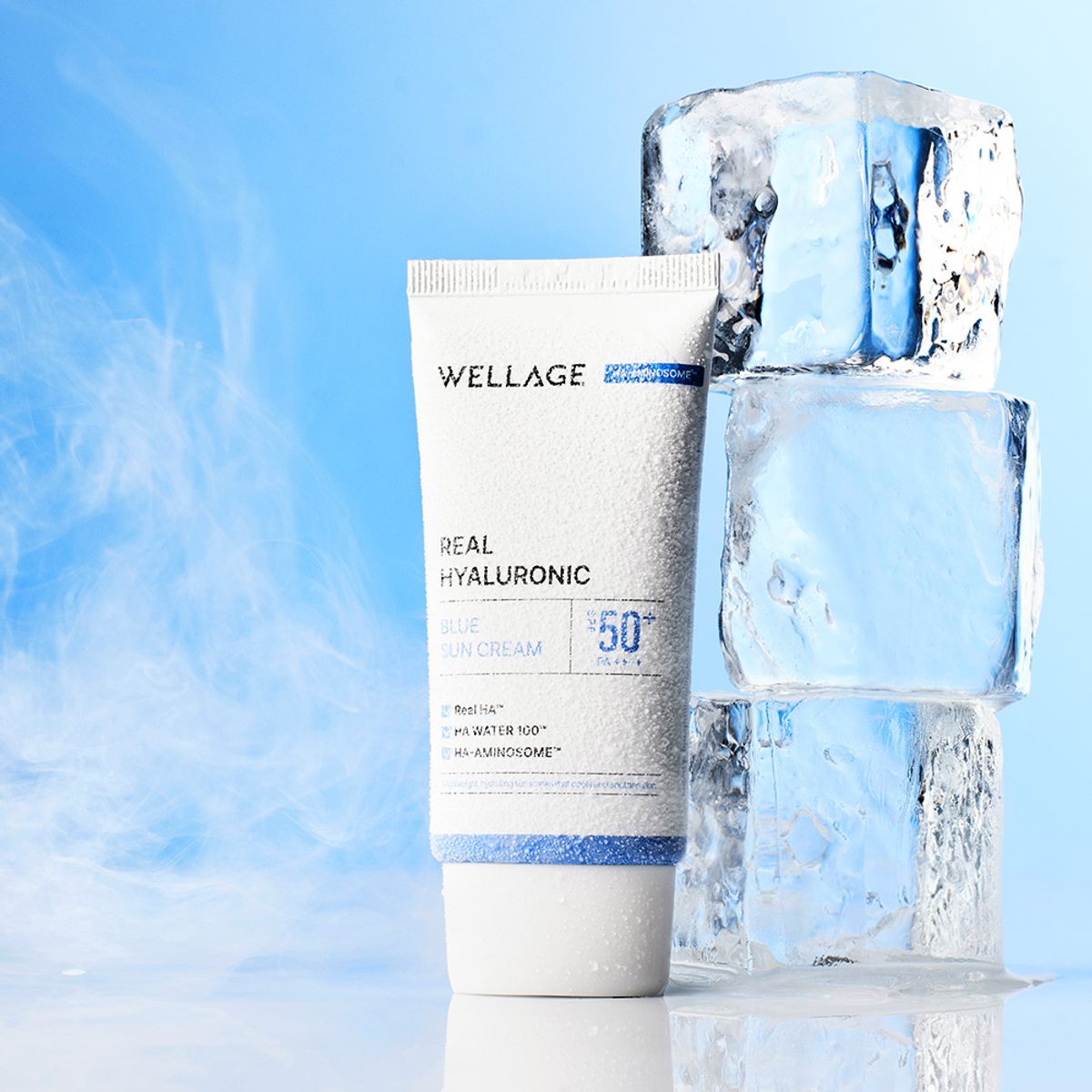 웰라쥬(WELLAGE) 리얼 히알루로닉 블루 선크림 50ml SPF50+/PA++++
