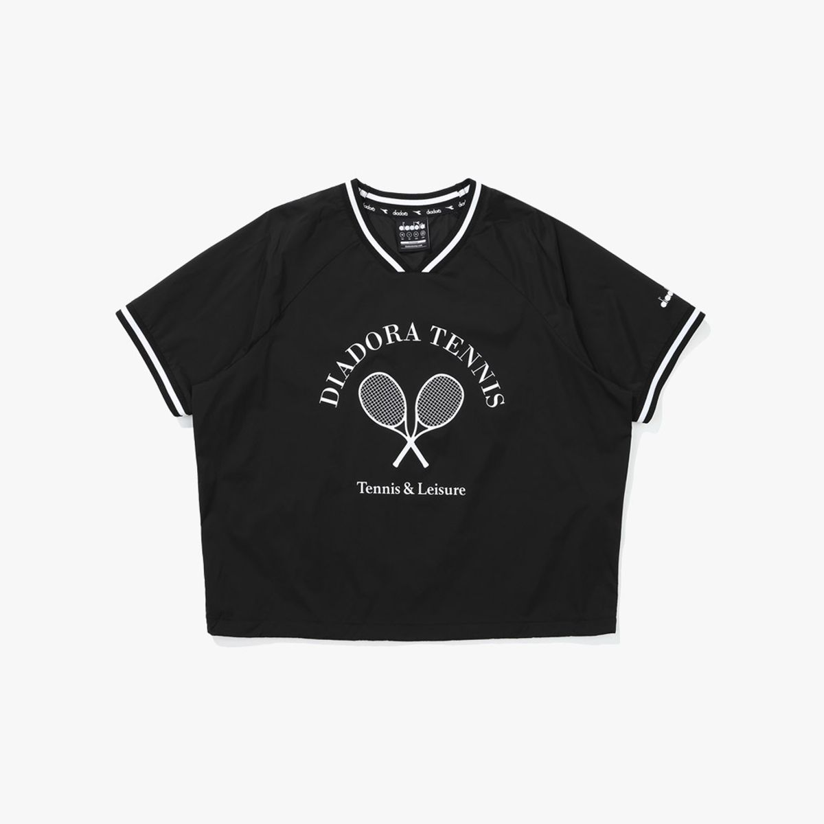 디아도라(diadora) 플레르 크롭 반팔 피스테 우먼 BLACK
