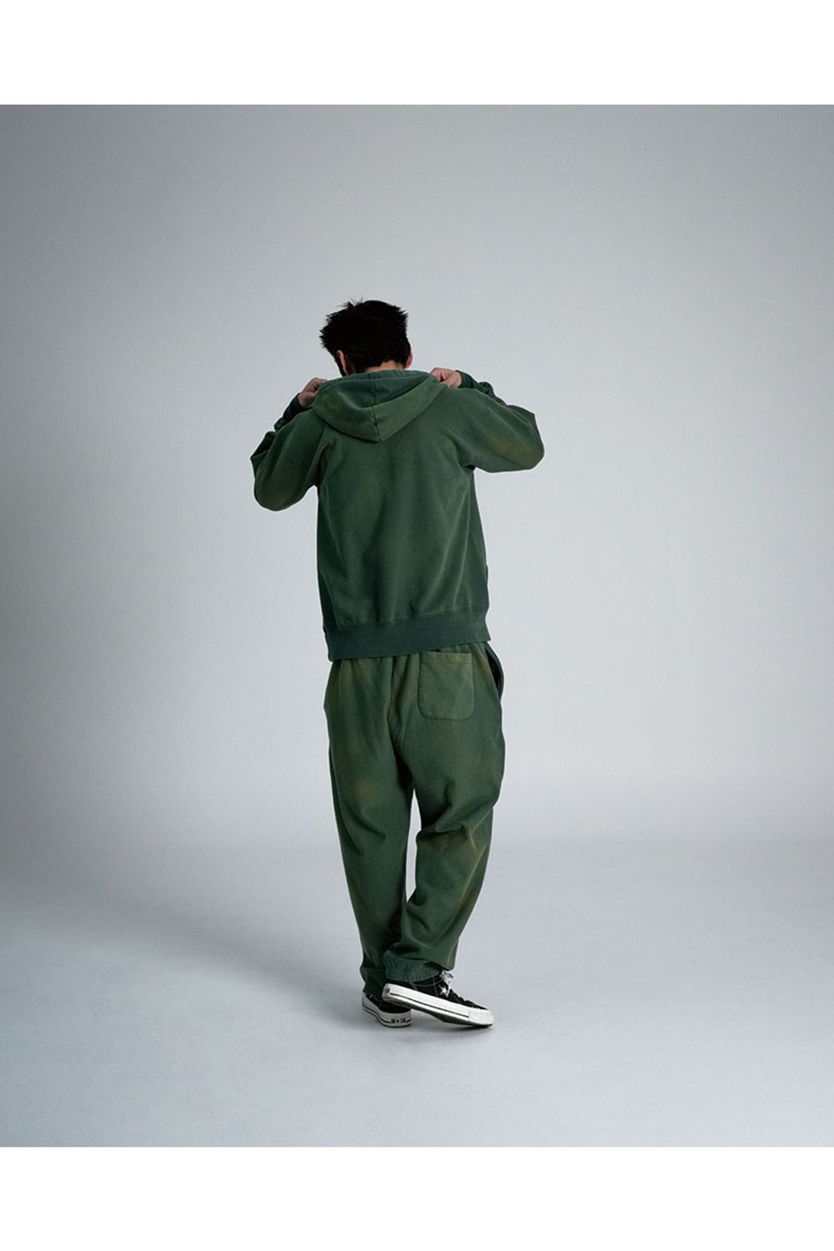 서지웨어(SURGE WEAR) V 거셋 애프터 후디 - 그린