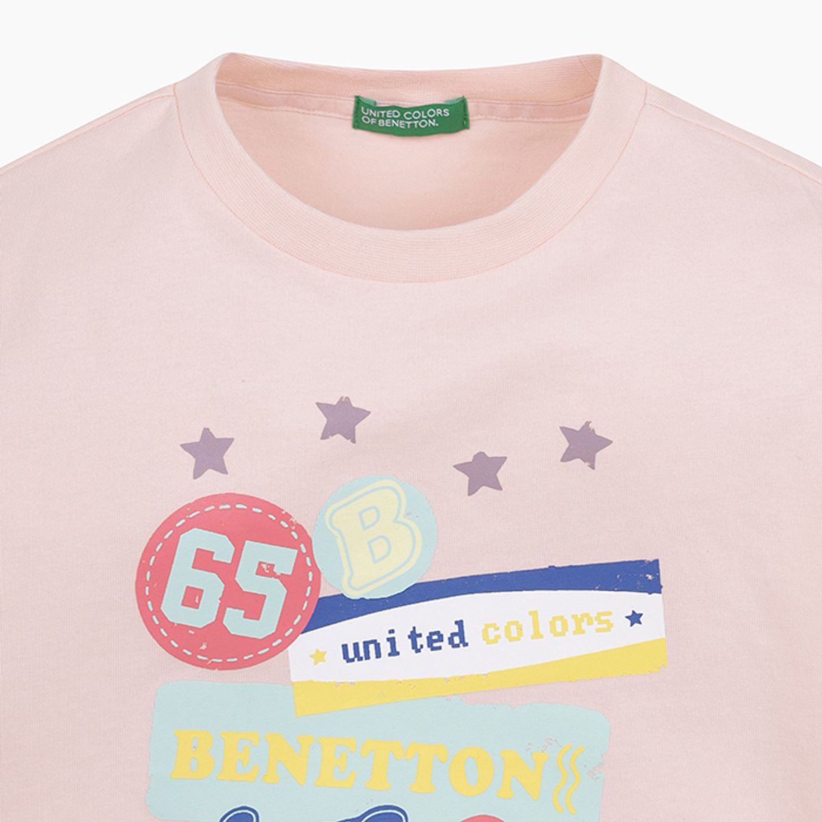 베네통키즈(BENETTONKIDS) 크롭 그래픽 티셔츠_QATS09531PK