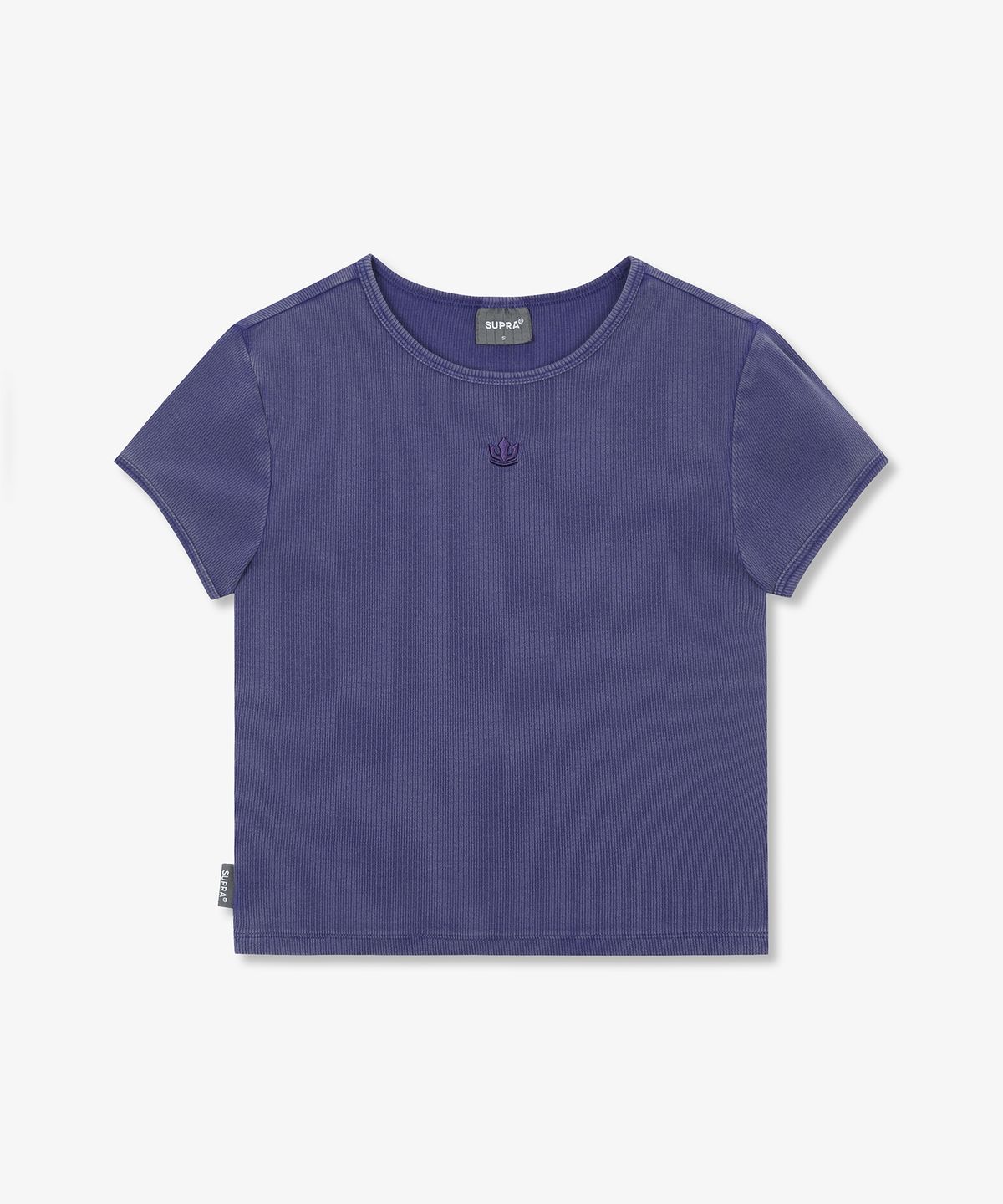 수프라(SUPRA) 여성 워싱 골지 티셔츠(PURPLE)