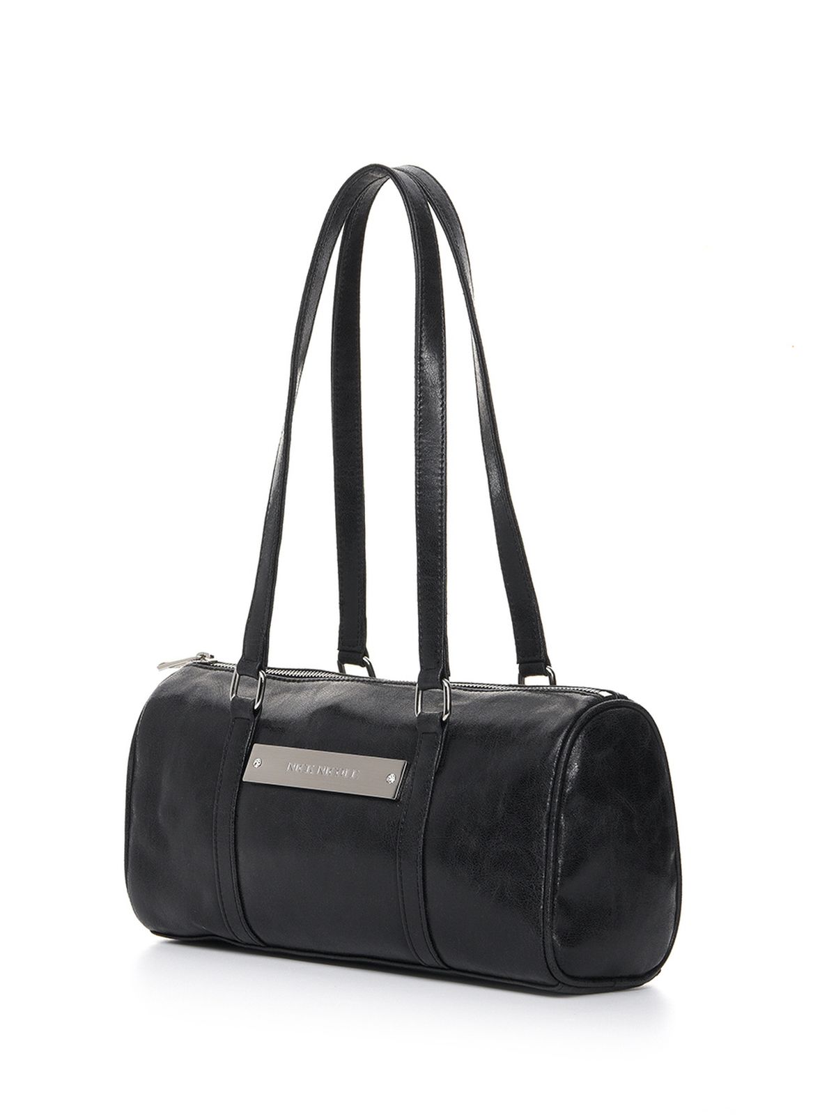 닉앤니콜(NICK&NICOLE) VINTAGE LEATHER CRYSTAL BOSTON BAG_CHARCOAL
