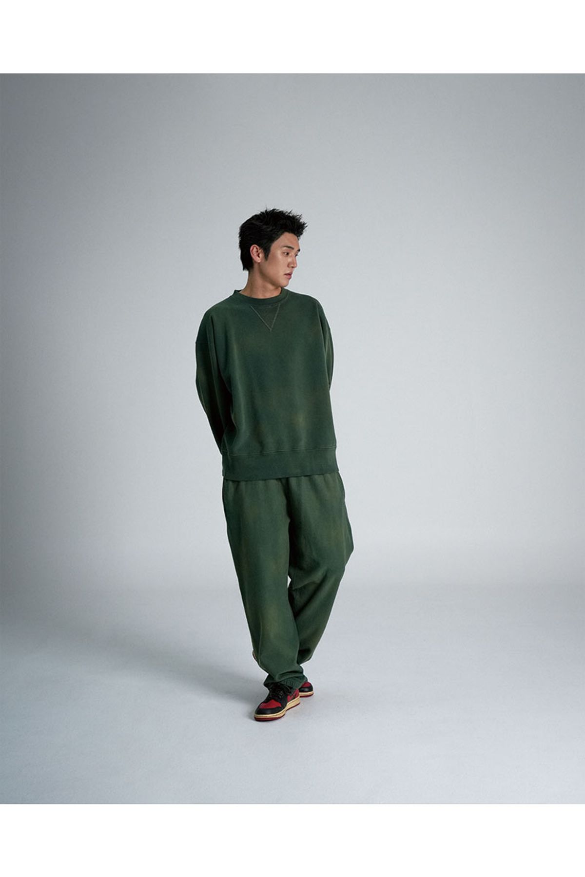서지웨어(SURGE WEAR) V 거셋 스웻 셔츠 - 그린
