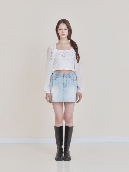 ノットユアローズnotyourrose softeffy ボレロ　musinsa MUSINSA | NOT YOUR ROSE Fairy chiffon bolero (white)
