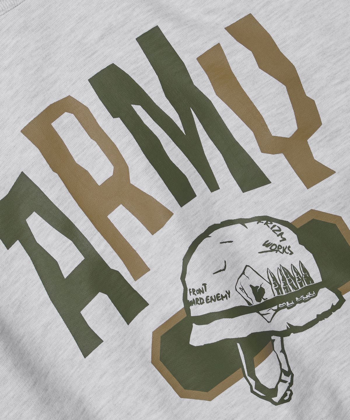 프리즘웍스(FRIZMWORKS) ARMY HELMET SWEATSHIRT _ WHITE MELANGE