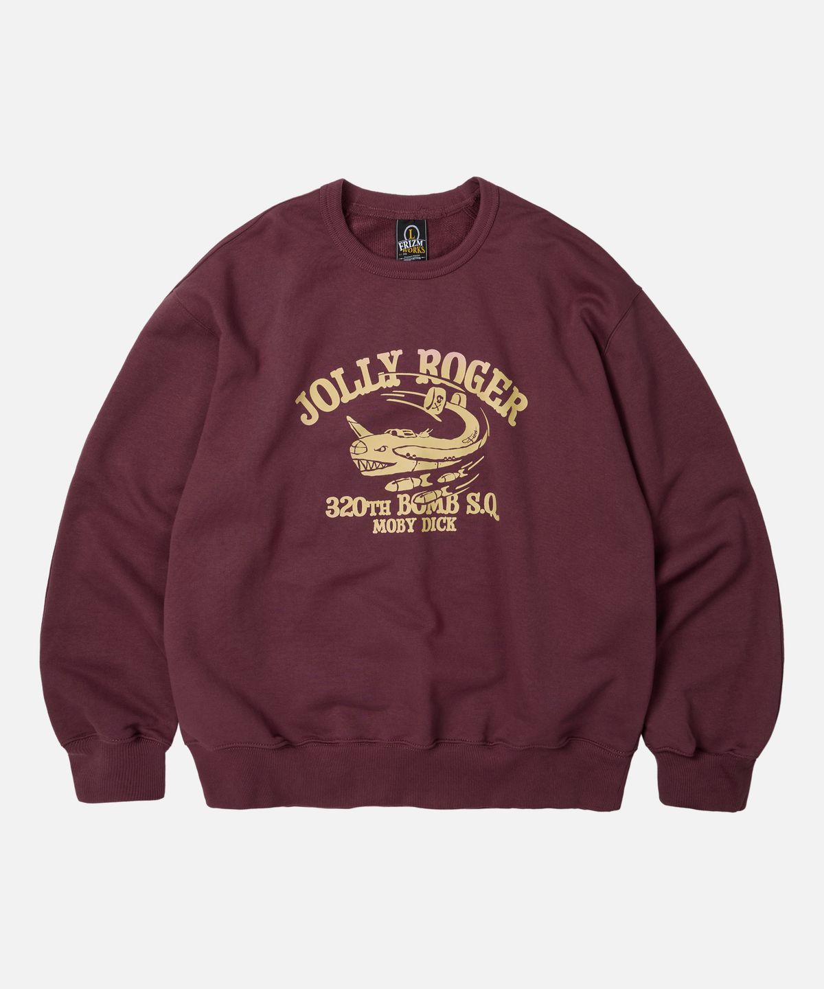 프리즘웍스(FRIZMWORKS) JOLLY ROGER MOBYDICK SWEATSHIRT _ BURGUNDY