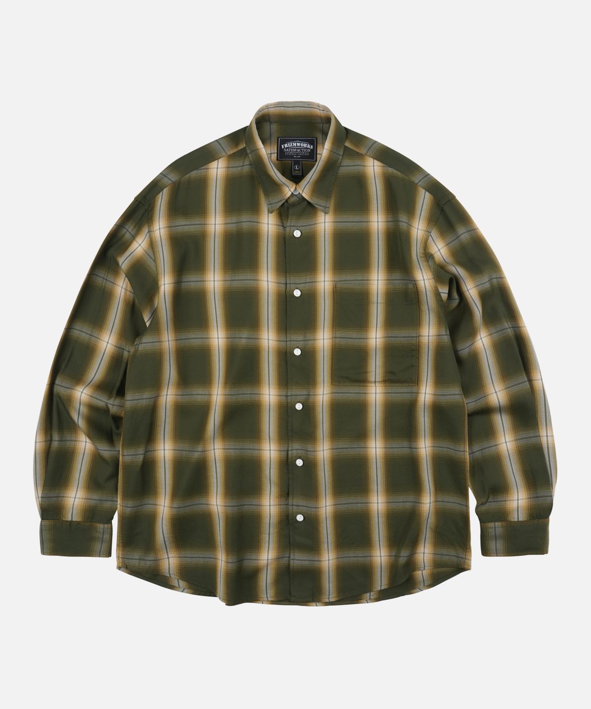프리즘웍스(FRIZMWORKS) LYOCELL CHECK RELAXED SHIRT _ GREEN