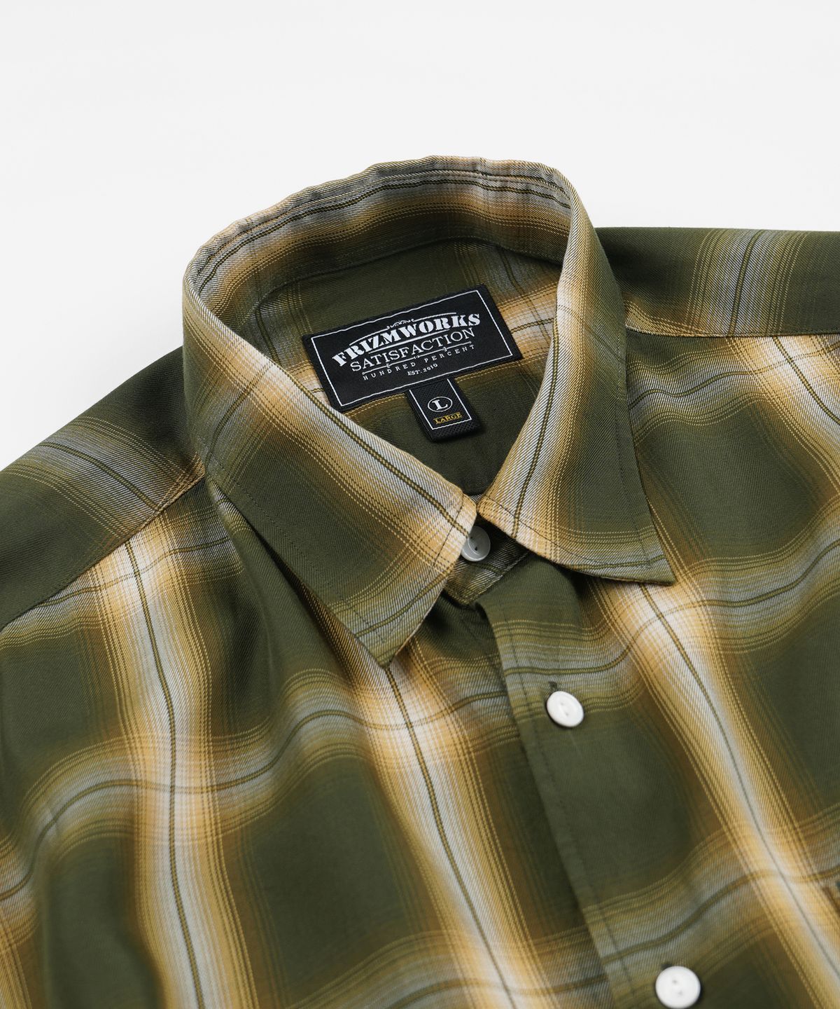 프리즘웍스(FRIZMWORKS) LYOCELL CHECK RELAXED SHIRT _ GREEN