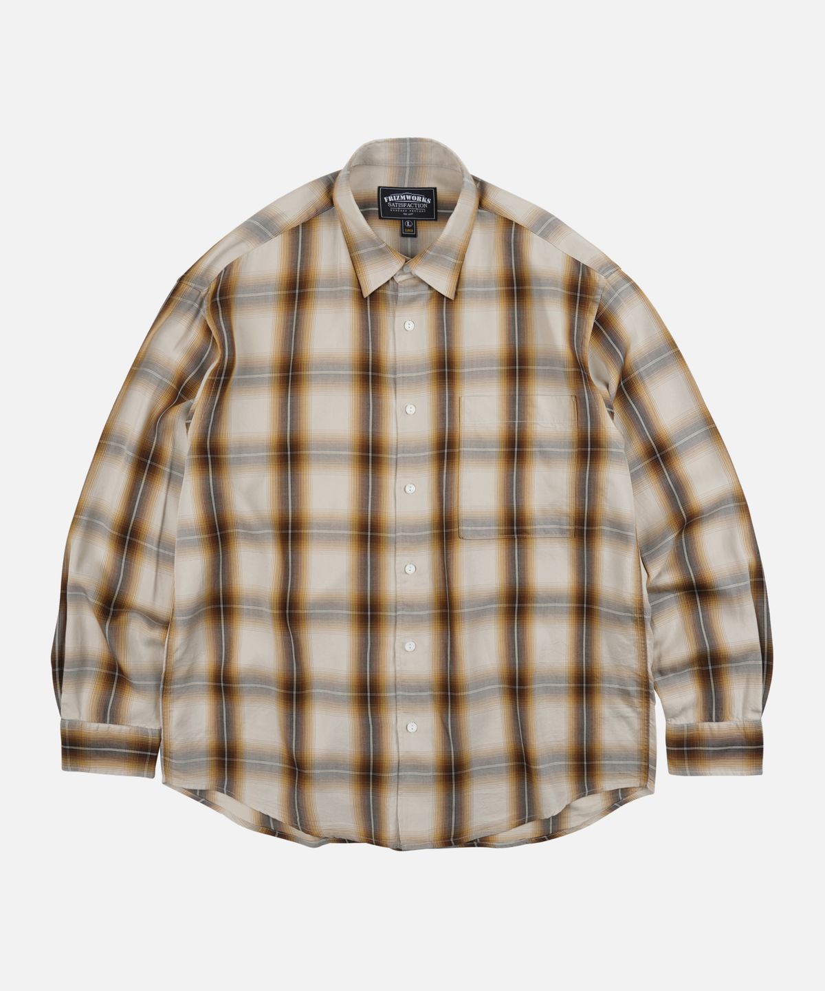 프리즘웍스(FRIZMWORKS) LYOCELL CHECK RELAXED SHIRT _ BEIGE