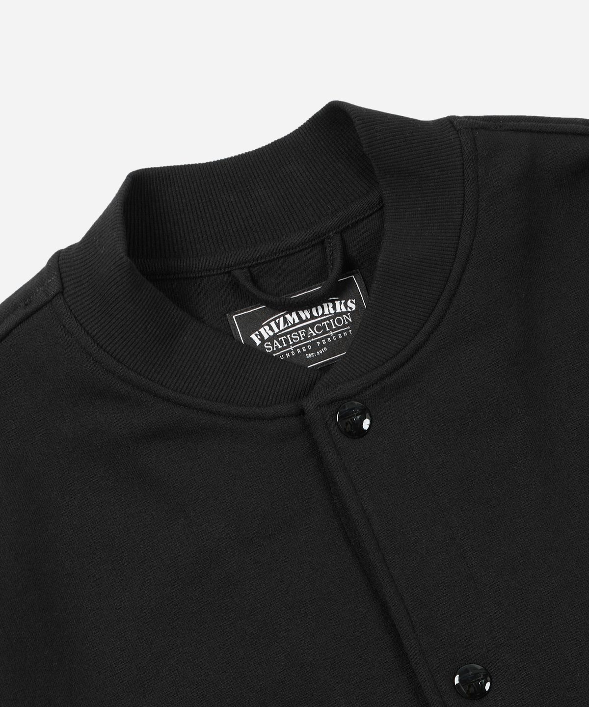 프리즘웍스(FRIZMWORKS) SWEAT VARSITY JACKET _ BLACK