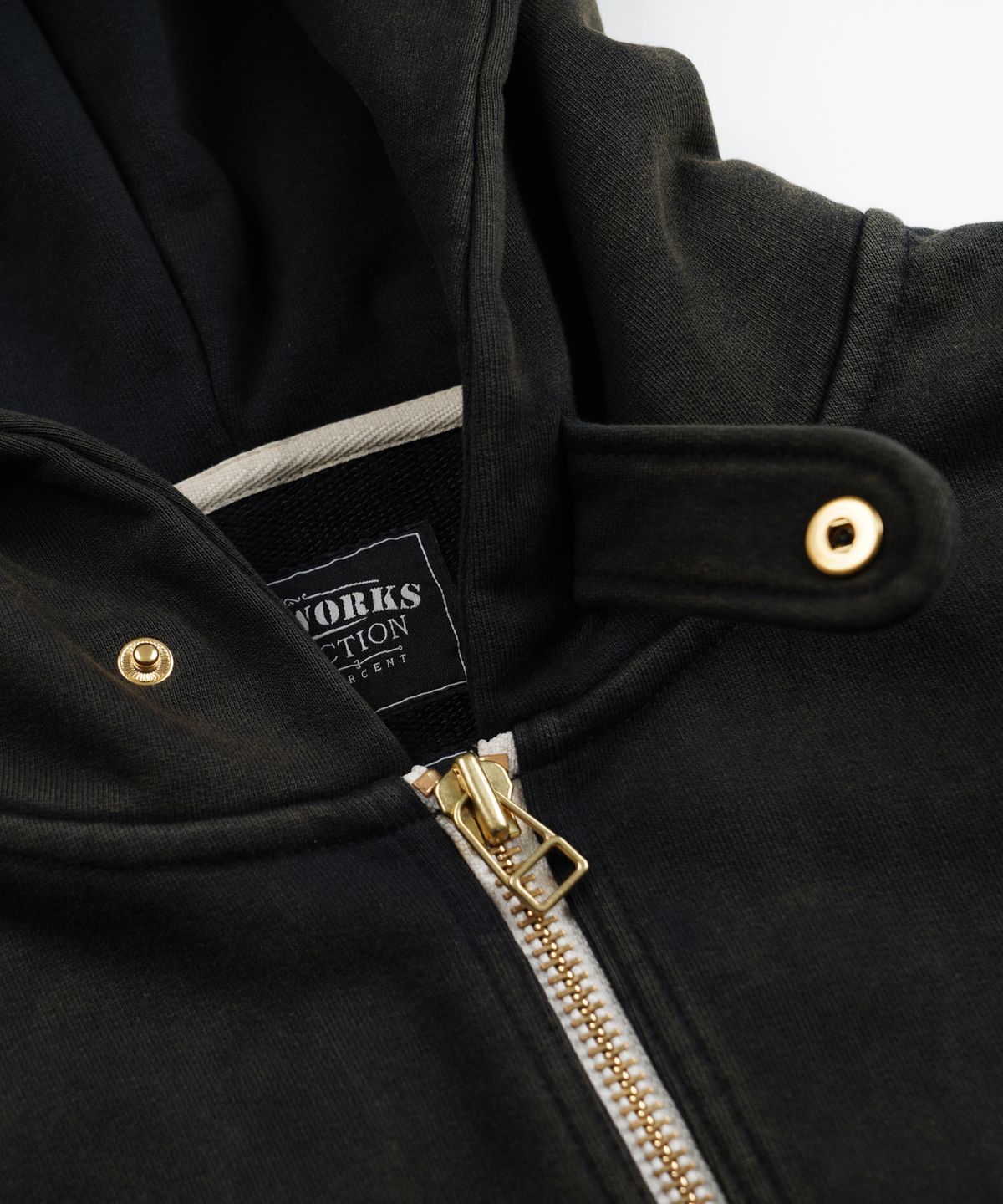 프리즘웍스(FRIZMWORKS) VINTAGE DYEING HOOD ZIP UP PARKA _ BLACK BROWN