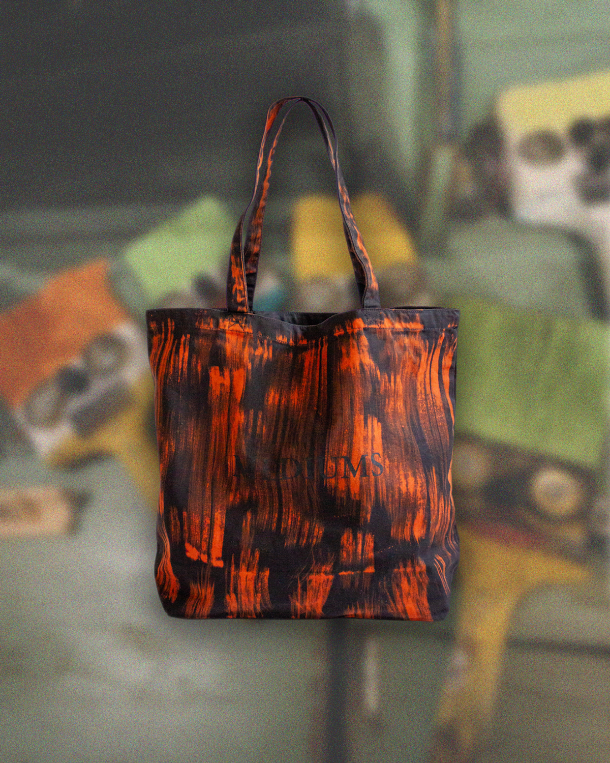 미디엄스(MEDIUMS) Brush Dyed Tote Bag - Black (브러쉬 다이 토트백)