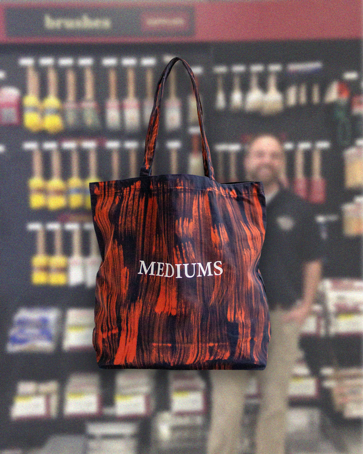 미디엄스(MEDIUMS) Brush Dyed Tote Bag - Navy (브러쉬 다이 토트백)