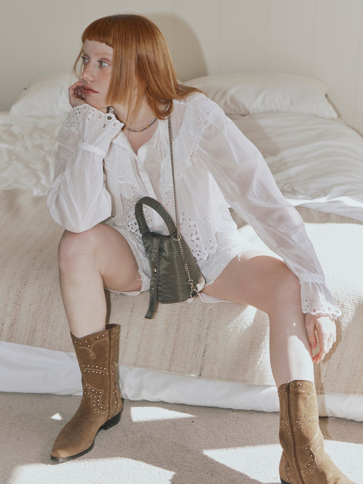 메종크렘(MAISON CREME) Eternity Bucket Bag S _ Khaki