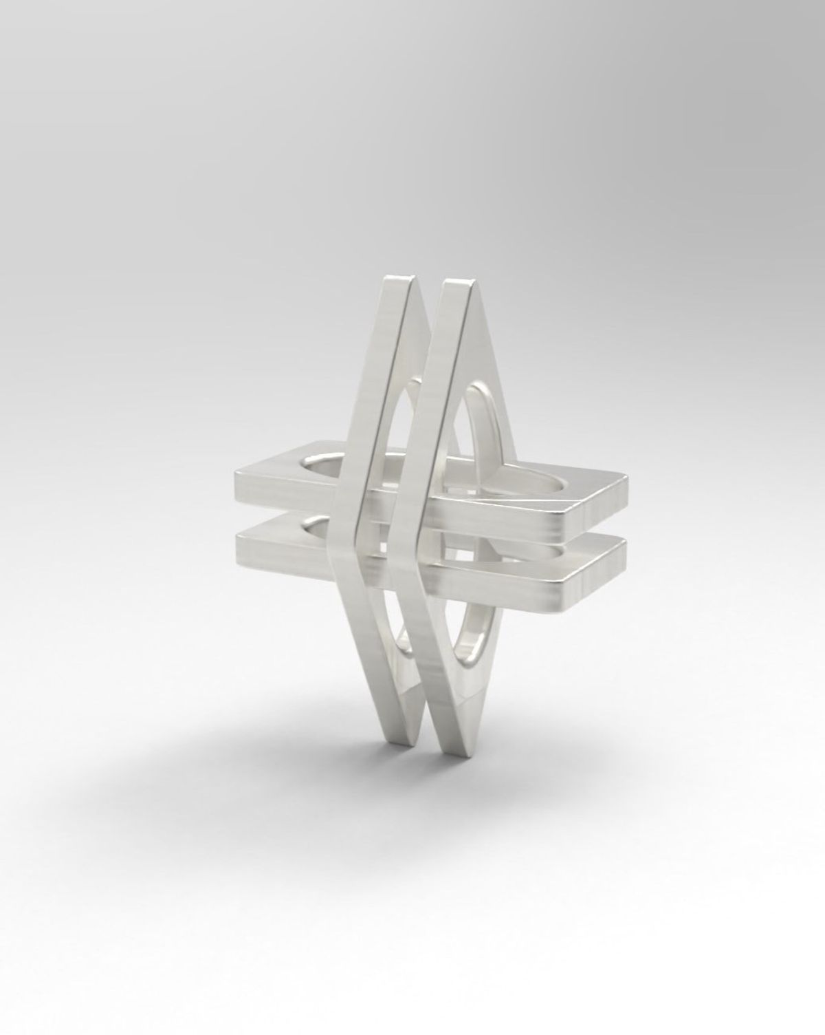 르네오브제(RENEOBJET) AXI  DOUBLE CROSS NECKLACE SET [STERLING SILVER] 펜던트 925실버 목걸이 세트