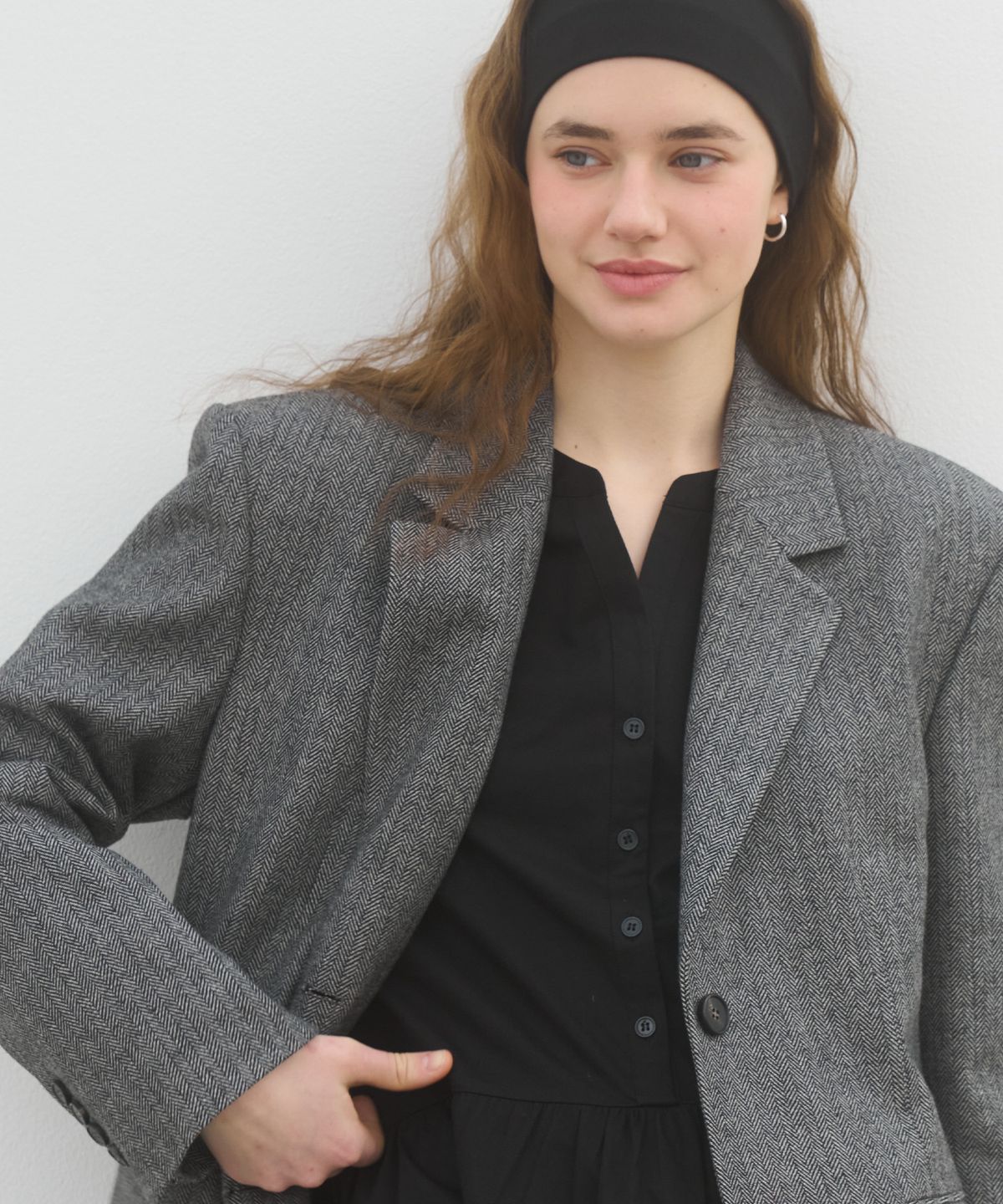 쏘이르(SO IR) CLASSIC HERRINGBONE JACKET - GRAY