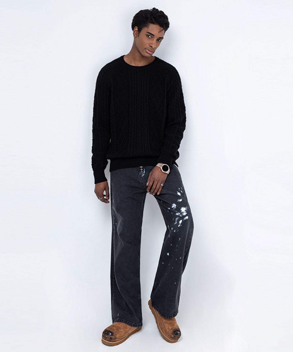 스트라이크(STRIKE) Edge Black Wash Bootcut Jeans