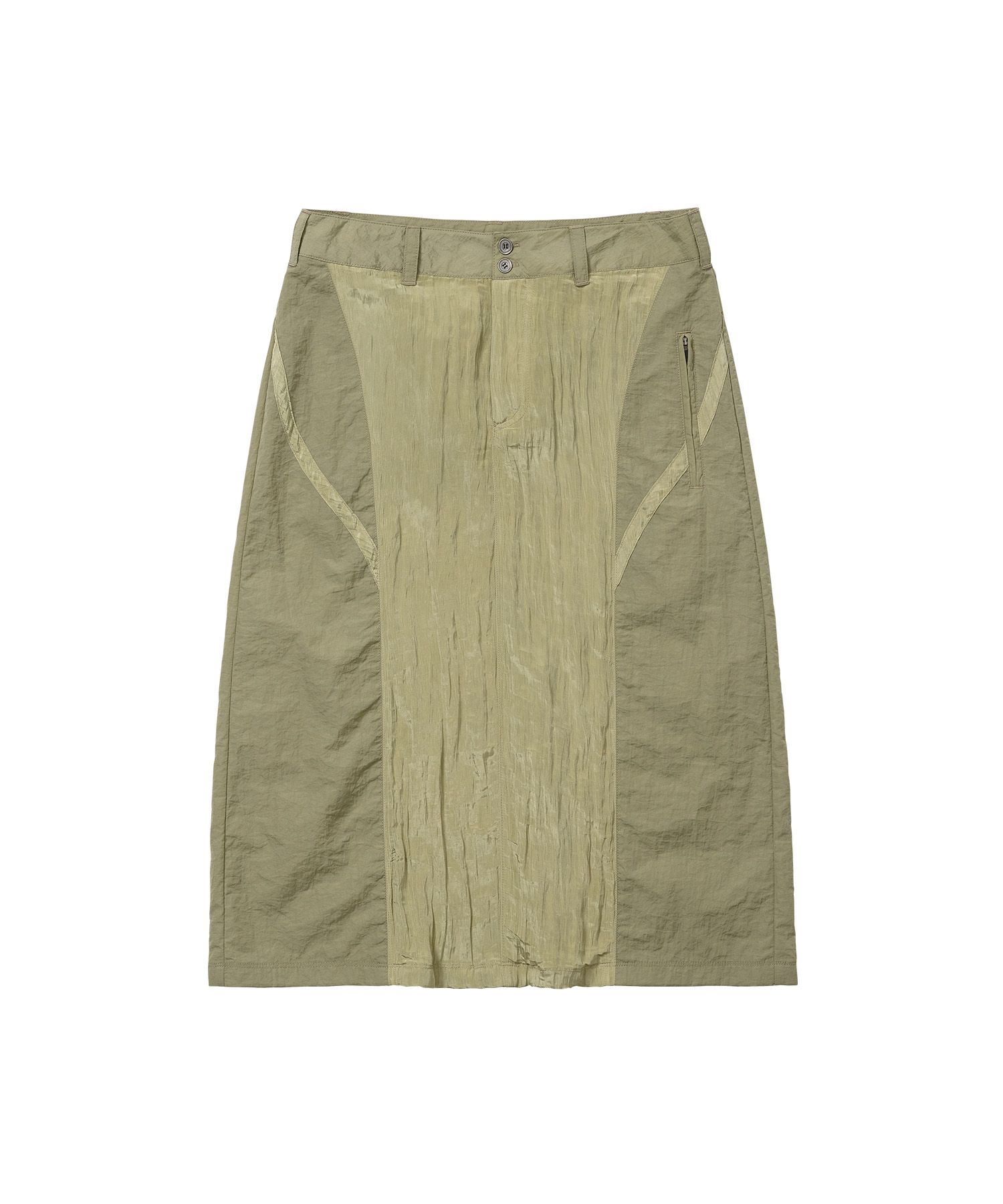 【WELLBEING EXPRESS】 Wrinkle Nylon Skirt / 追跡付 웰빙익스프레스(WELLBEING EXPRESS) Wrinkle Nylon Skirt Khaki
