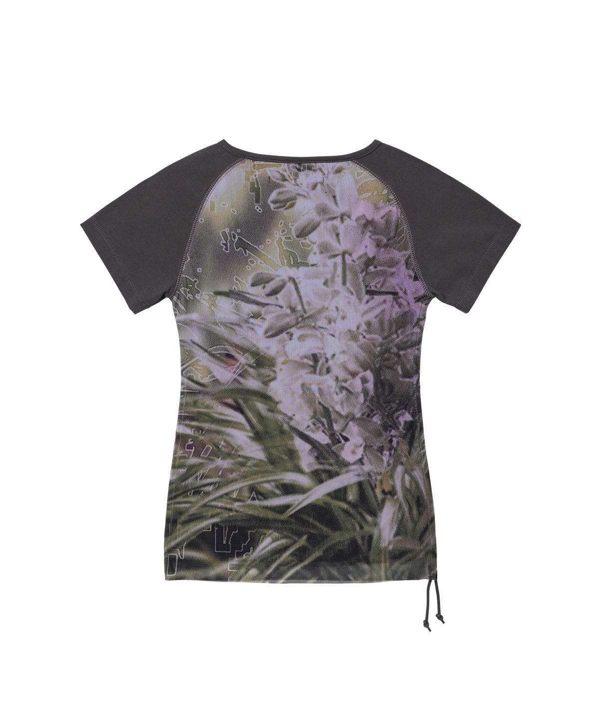 웰빙익스프레스(WELLBEING EXPRESS) Printed Mesh Top Charcoal