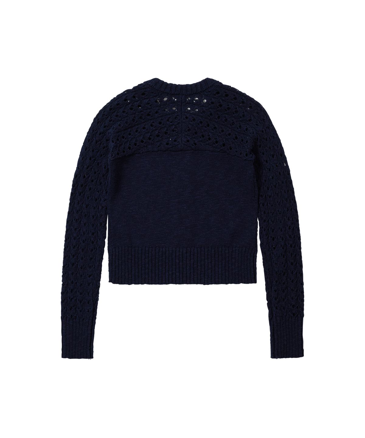 웰빙익스프레스(WELLBEING EXPRESS) Crochet Knit Cardigan Navy