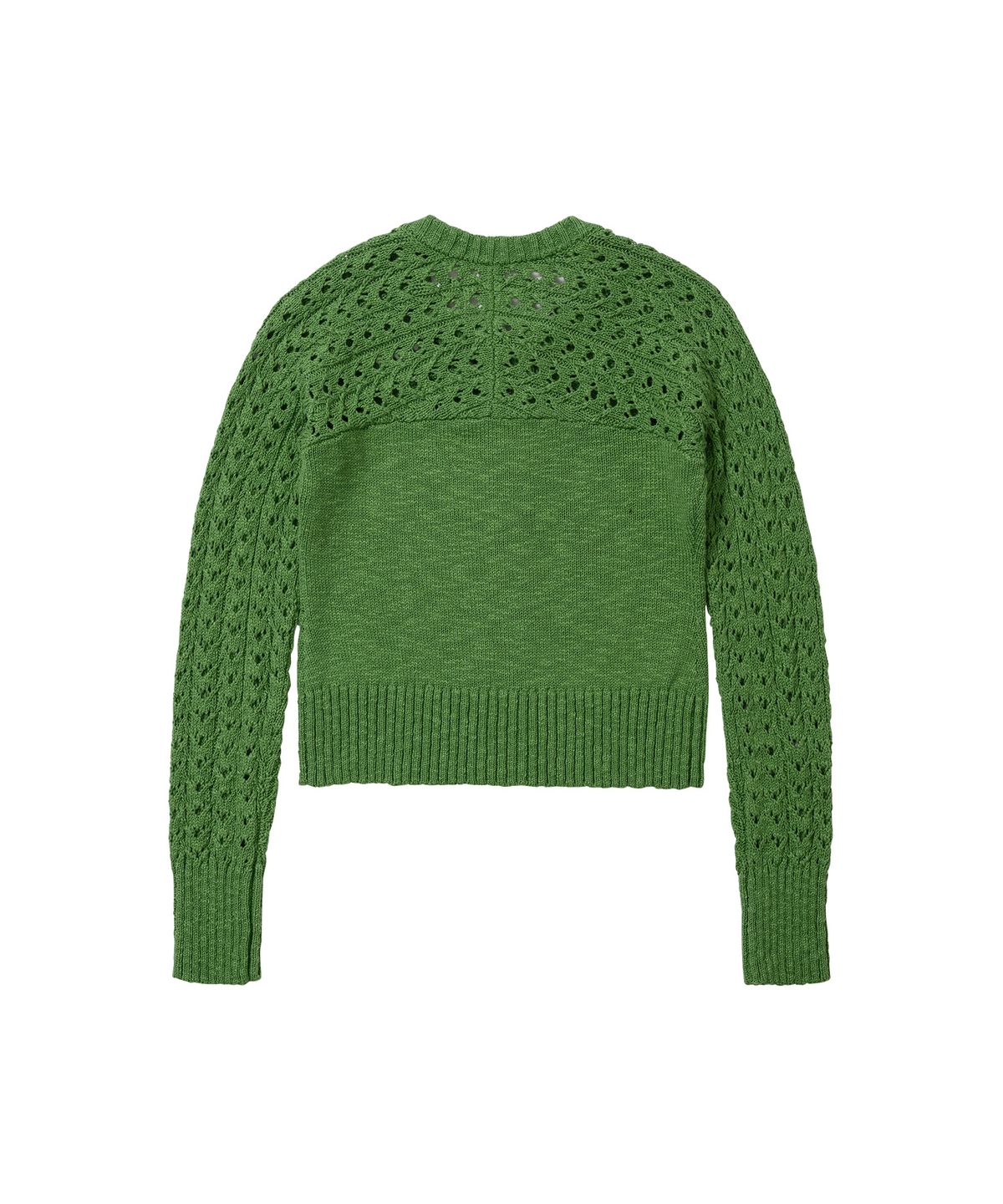 웰빙익스프레스(WELLBEING EXPRESS) Crochet Knit Cardigan Leaf Green