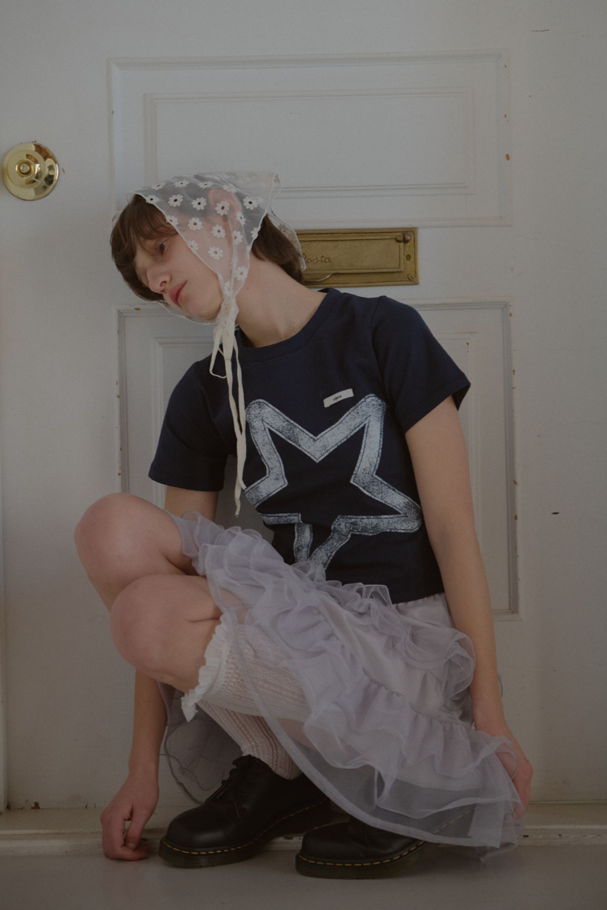 레터리(LETERIE) STAR PRINTIED T-SHIRT_NAVY