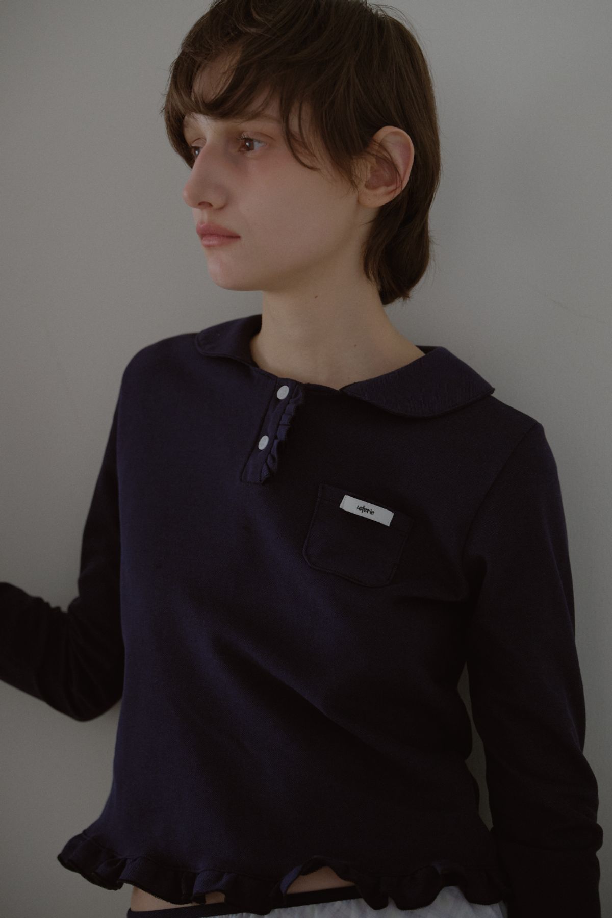 레터리(LETERIE) FRILL ROUND COLLAR T-SHIRT_2COLOR