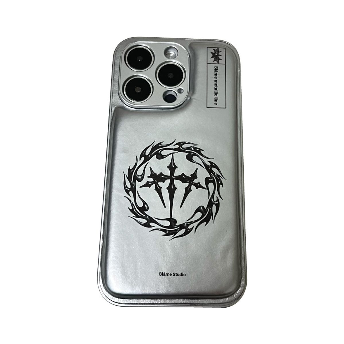블레임 스튜디오(BLAMESTUDIO) metallic silver fluffy case