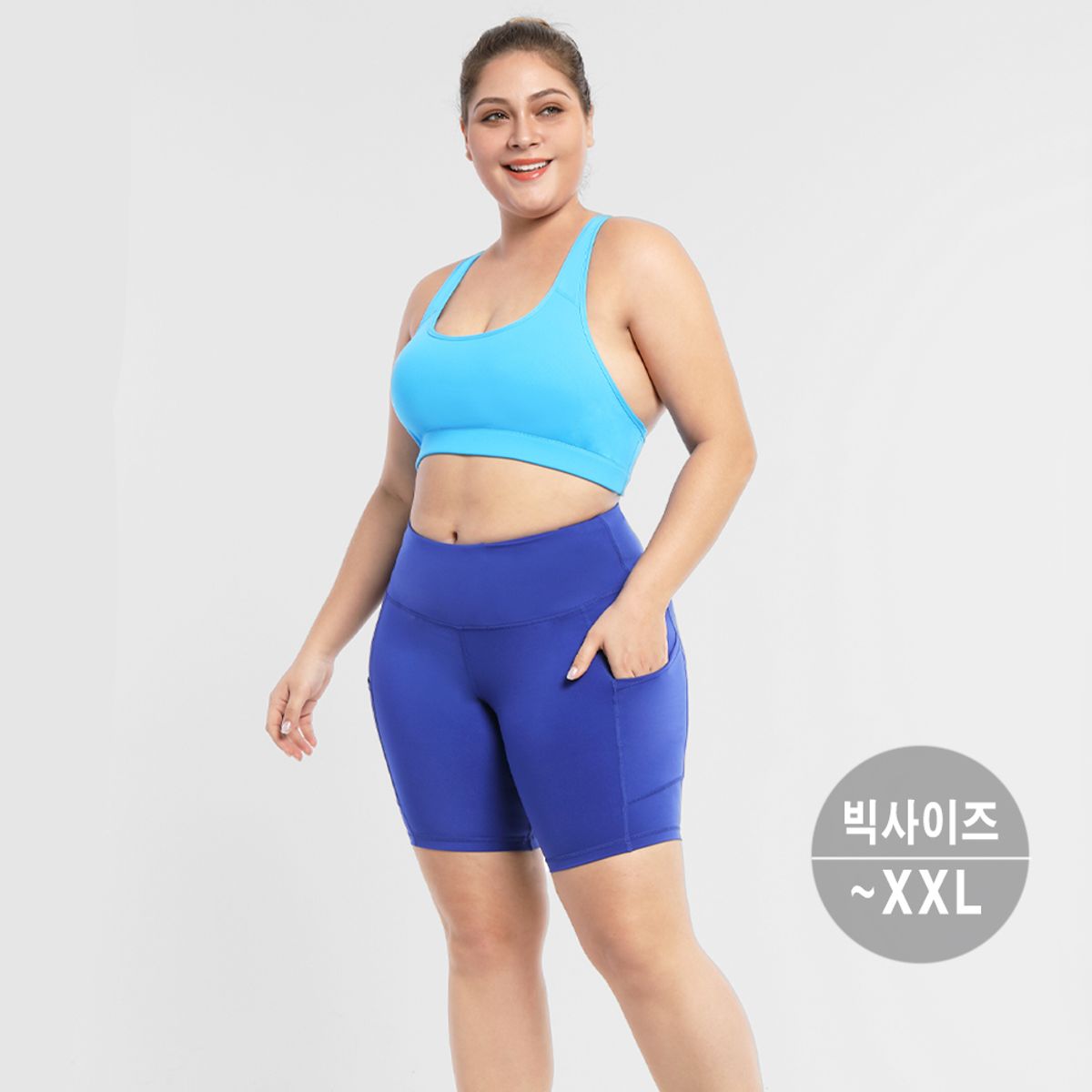 버블라임(BUBBLELIME) 바이커쇼츠 4부 숏팬츠 트레이닝 포켓 레깅스 D09