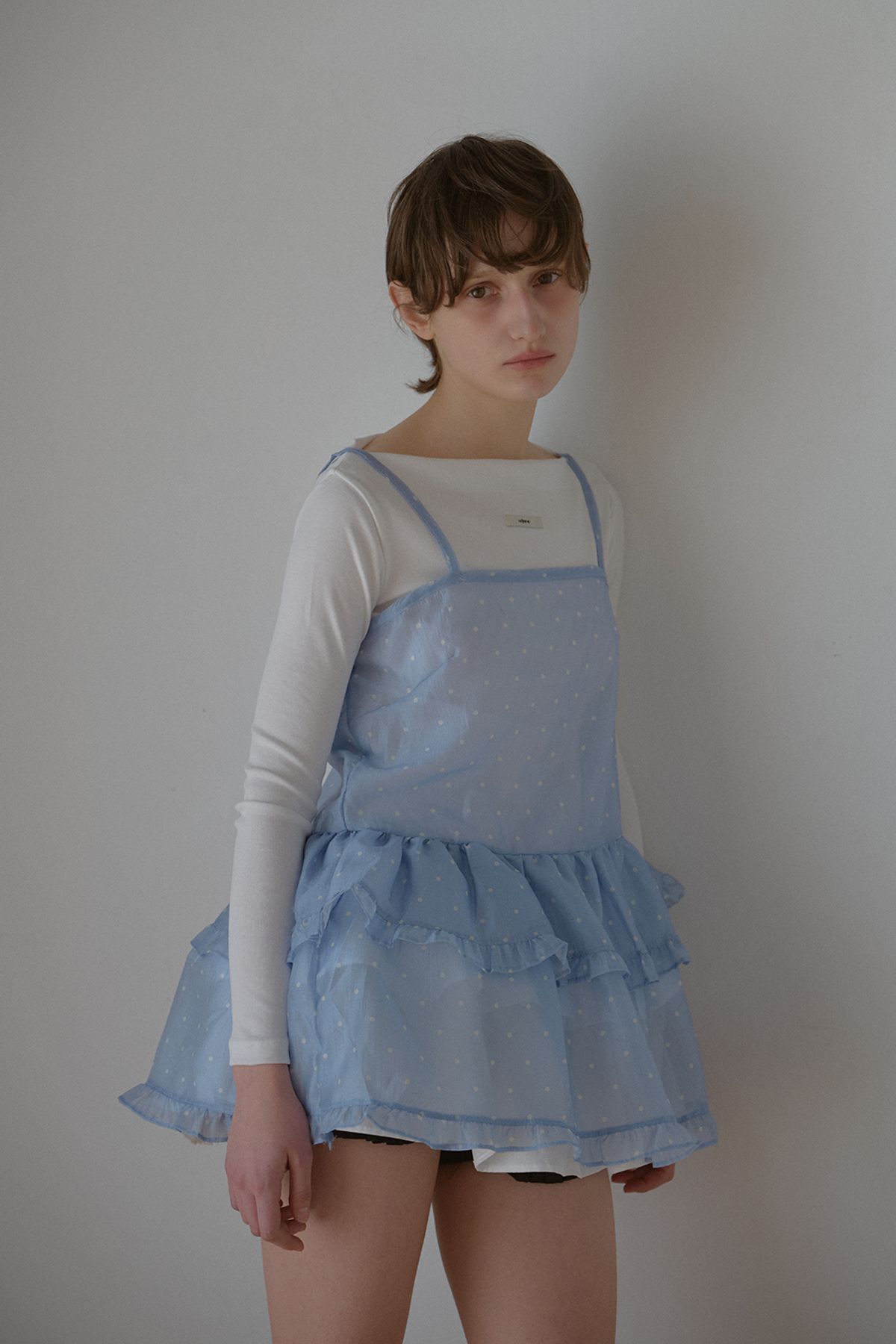 레터리(LETERIE) CANCAN LAYERED ONEPIECE_DOT BLUE