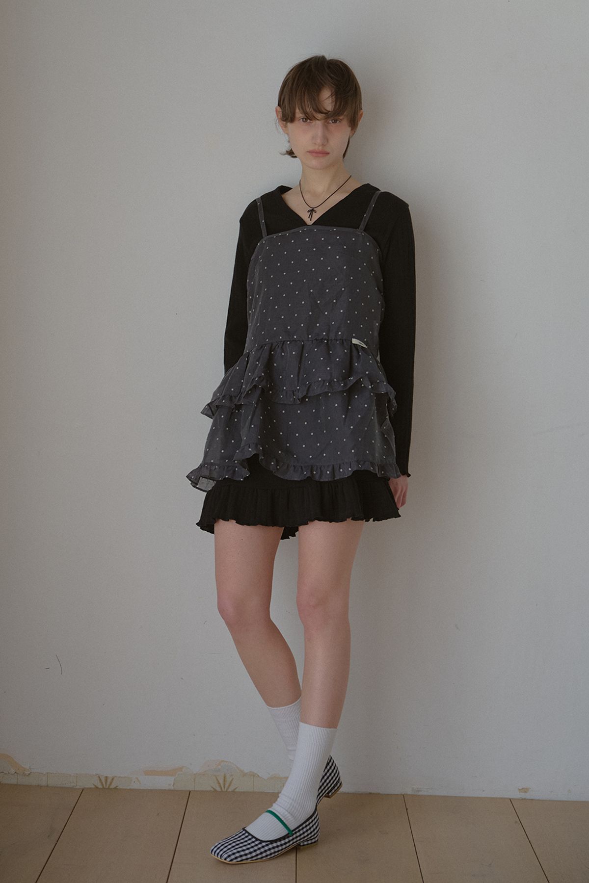 레터리(LETERIE) CANCAN LAYERED ONEPIECE_DOT BLACK