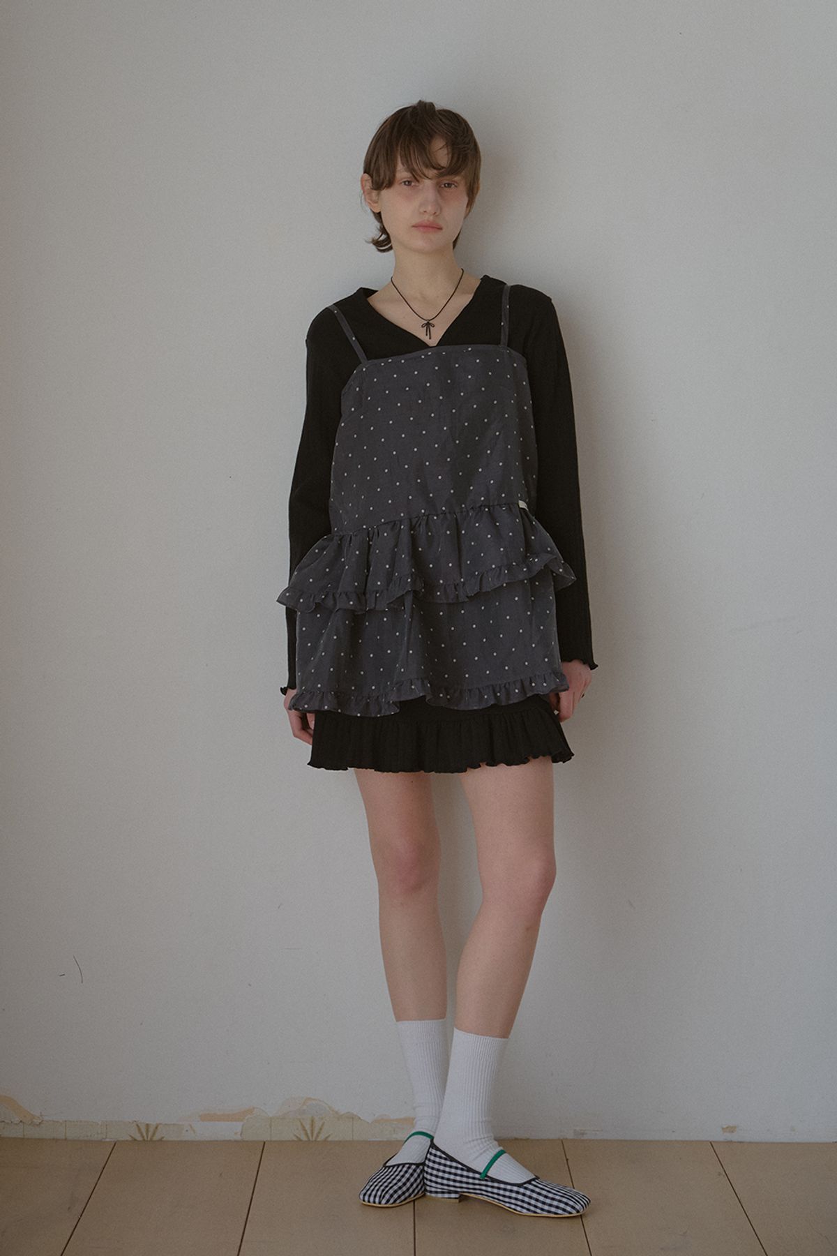 레터리(LETERIE) CANCAN LAYERED ONEPIECE_DOT BLACK