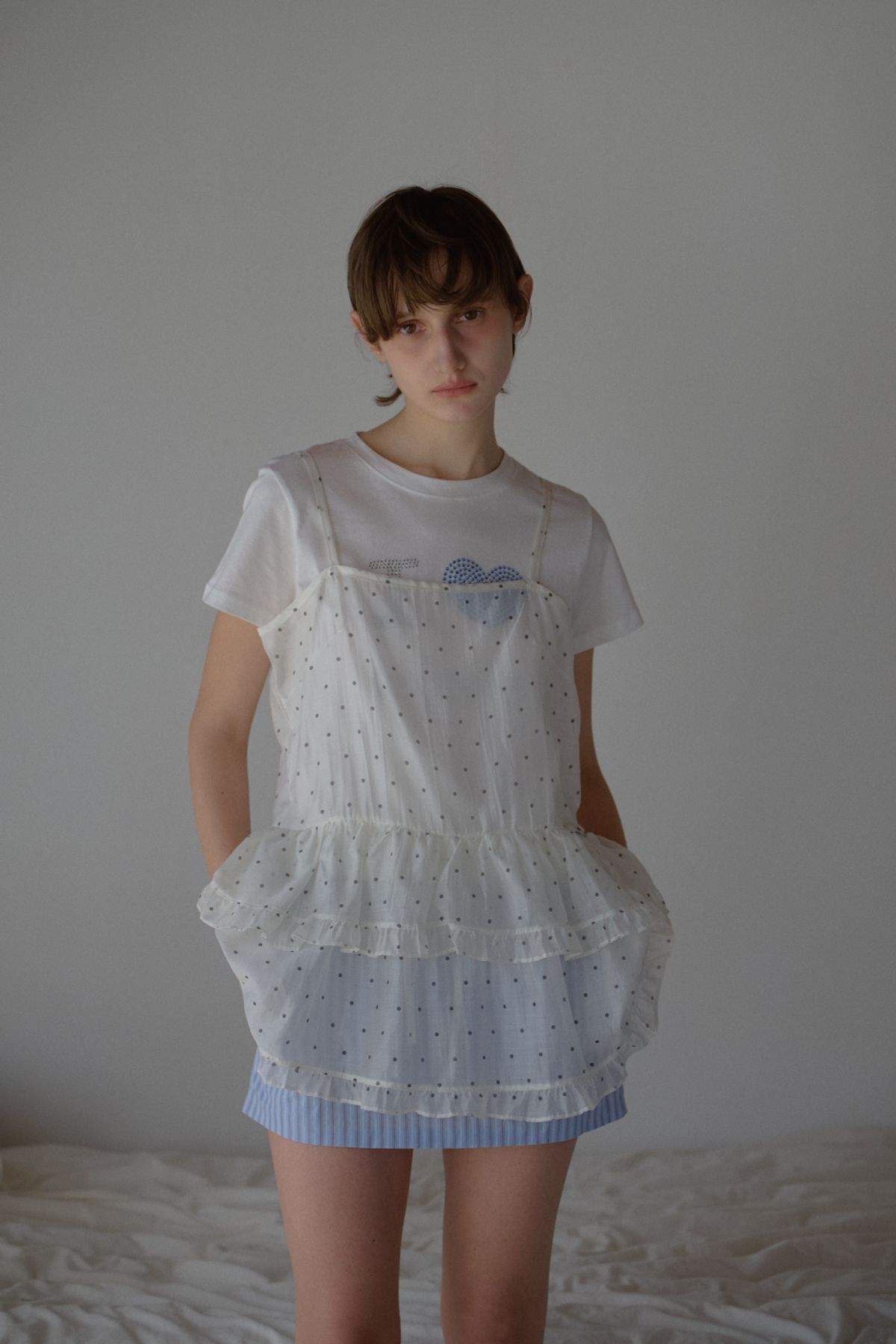 레터리(LETERIE) CANCAN LAYERED ONEPIECE_DOT IVORY