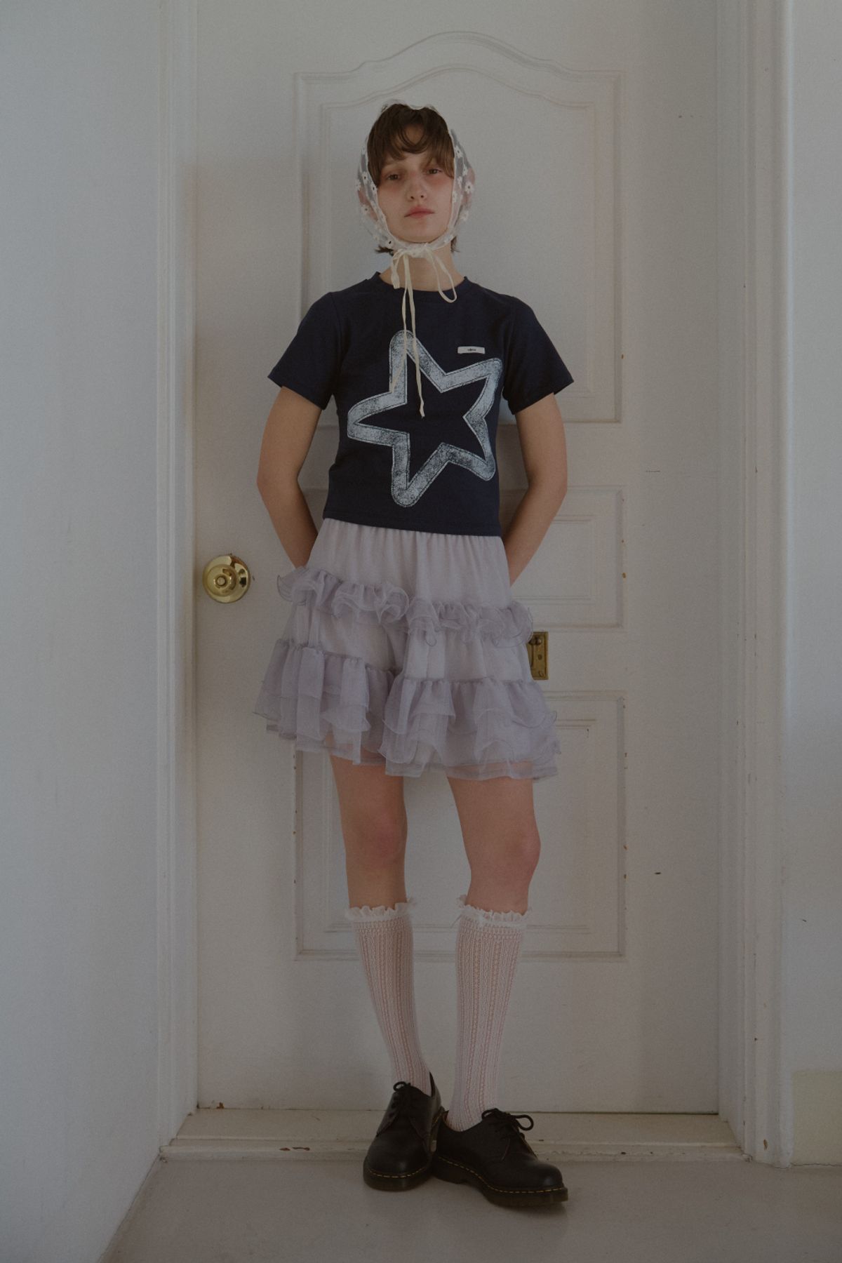 레터리(LETERIE) FLUFFY CANCAN LACE SKIRT_GREY