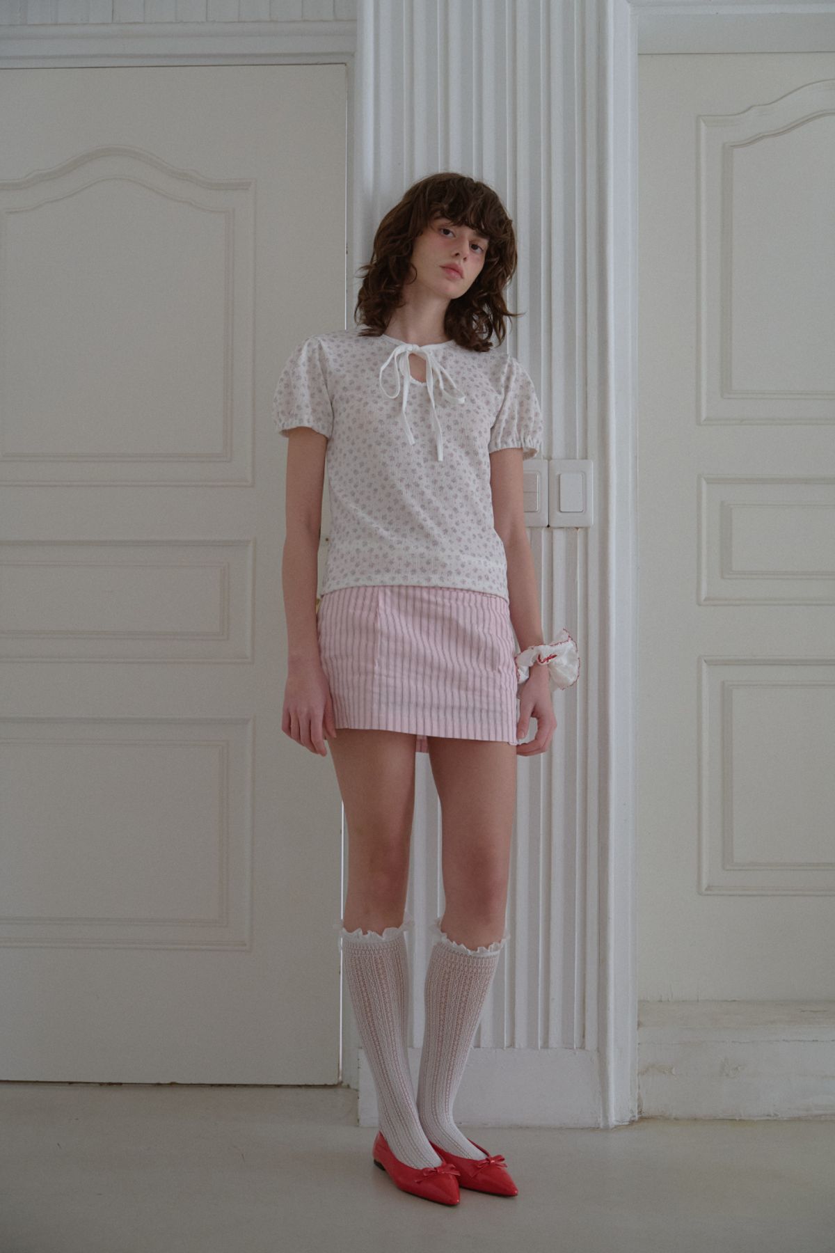 레터리(LETERIE) STRIPE MINI SKIRT_PINK