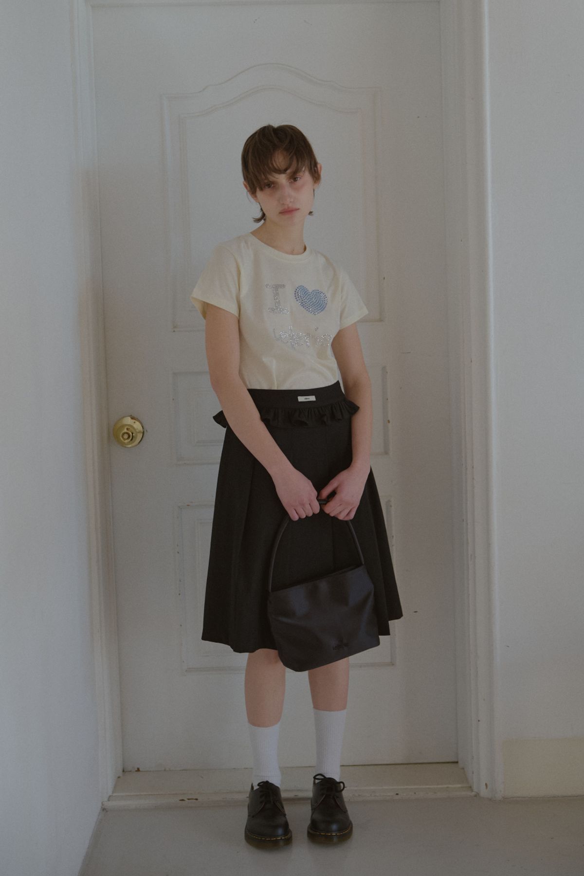 레터리(LETERIE) FRILL PLEATS MIDI SKIRT_BLACK