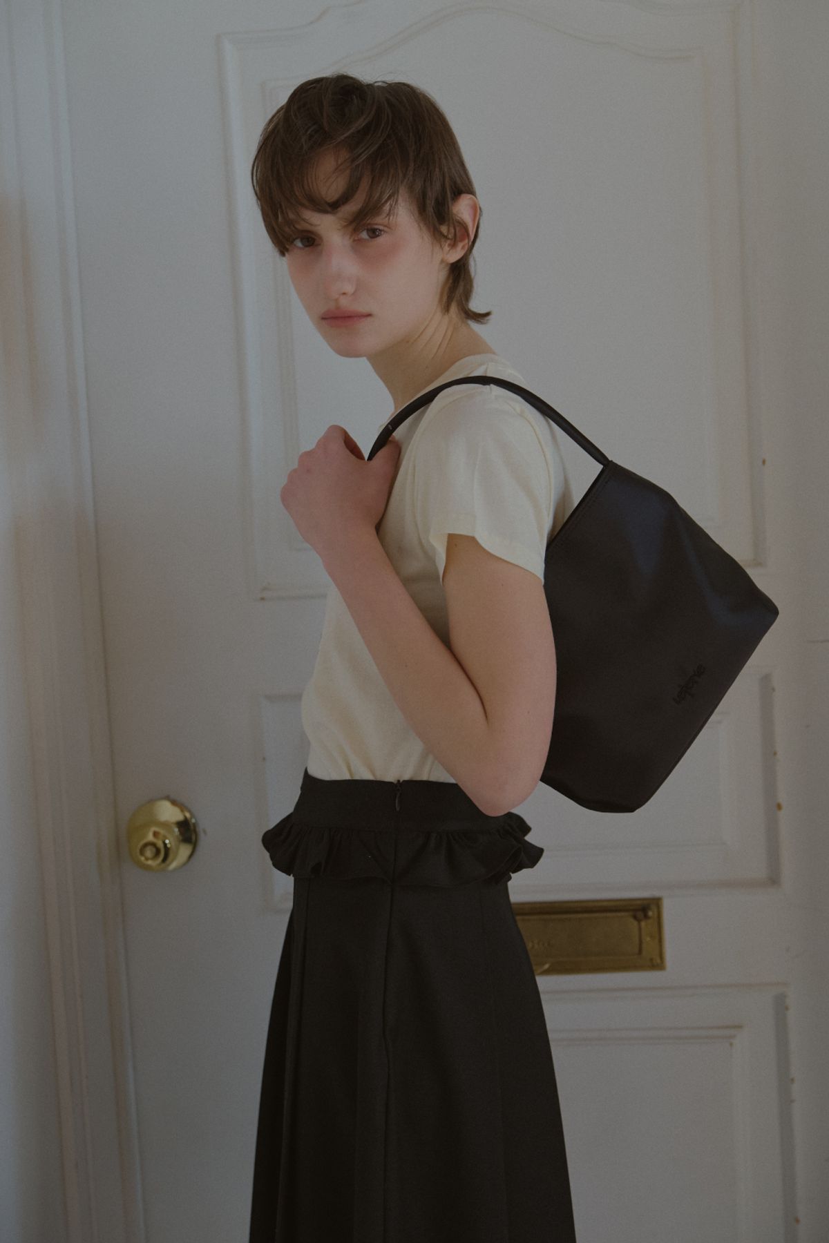 레터리(LETERIE) LETERIE LOGO EMBROIDERY TOTE BAG_BLACK