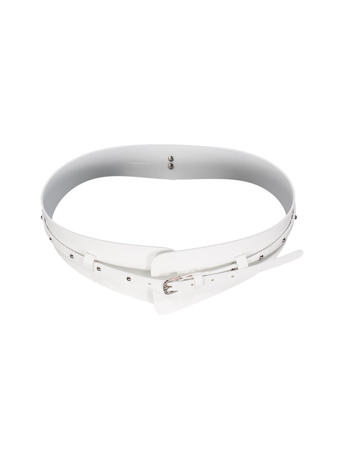 셋업이엑스이(SETUP-EXE) STUDDED WIDE BELT WHITE