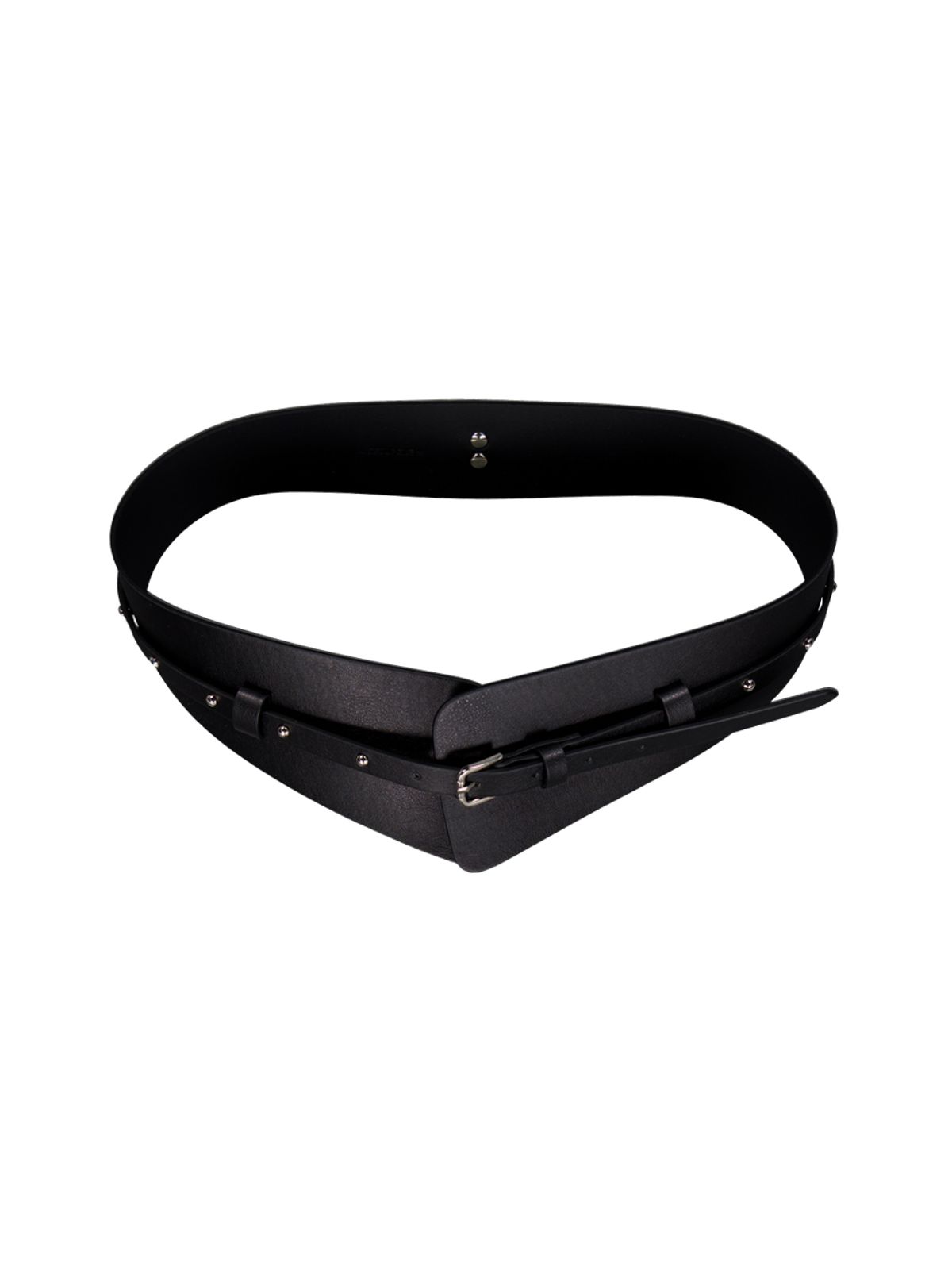 셋업이엑스이(SETUP-EXE) STUDDED WIDE BELT BLACK