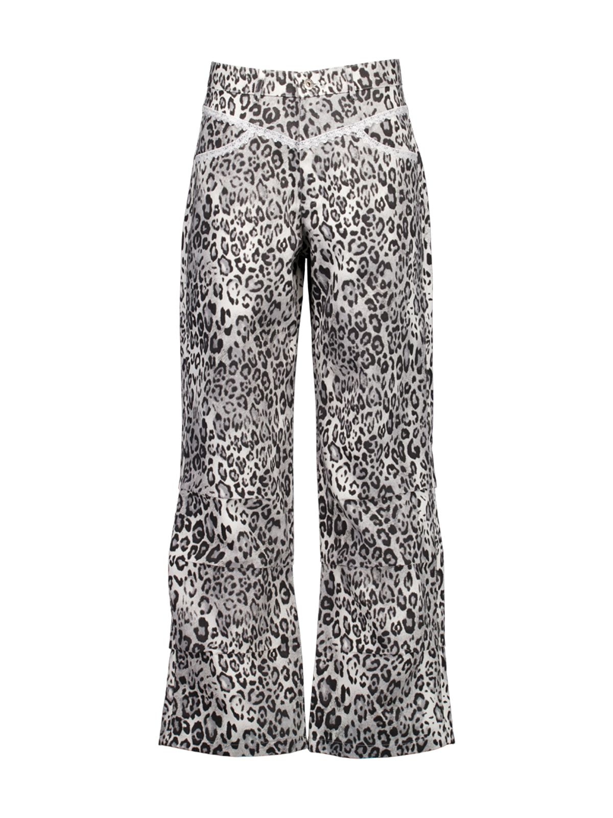 셋업이엑스이(SETUP-EXE) LEOPARD LACE PANTS / WHITE