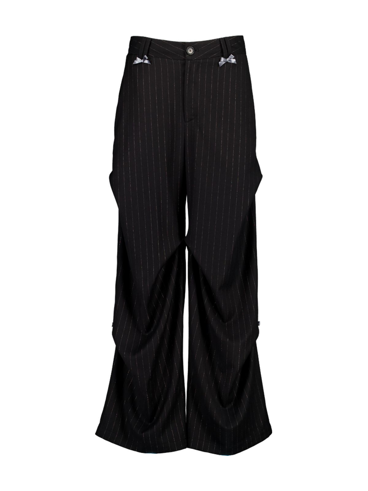 셋업이엑스이(SETUP-EXE) RIBBON STRIPE SLACKS / BLACK