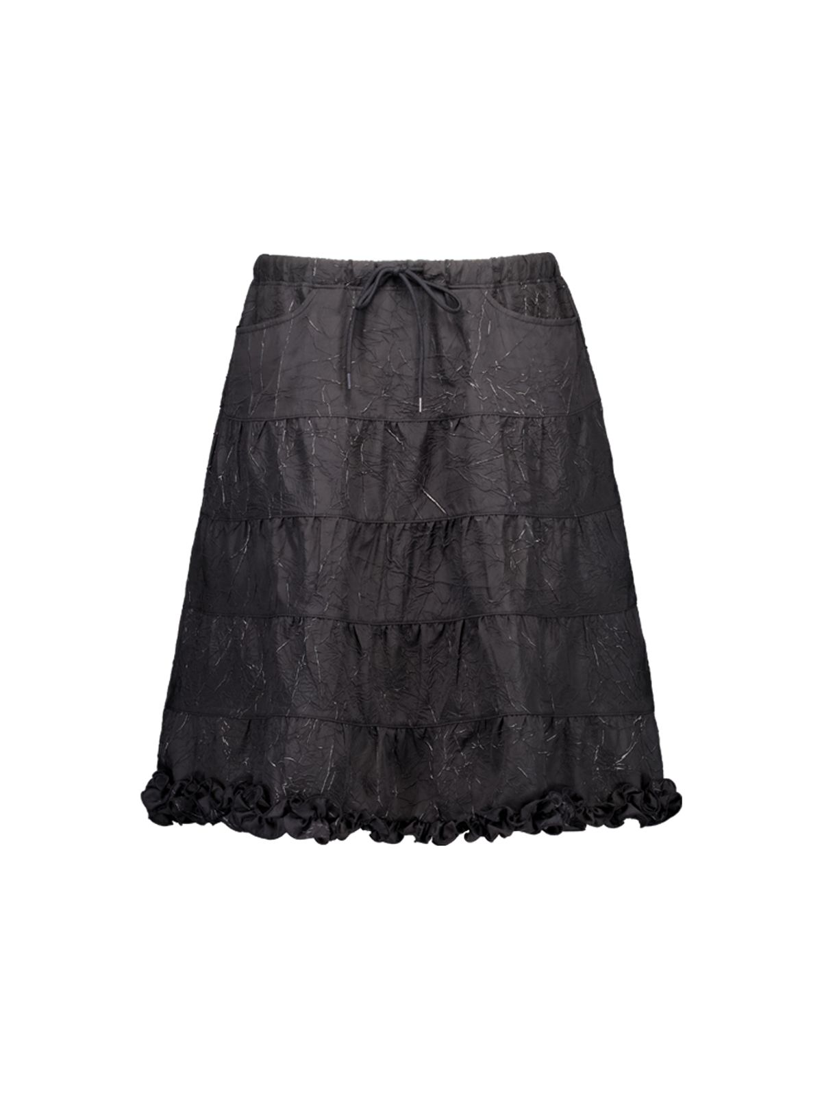 셋업이엑스이(SETUP-EXE) FRILL CANCAN SKIRT / BLACK