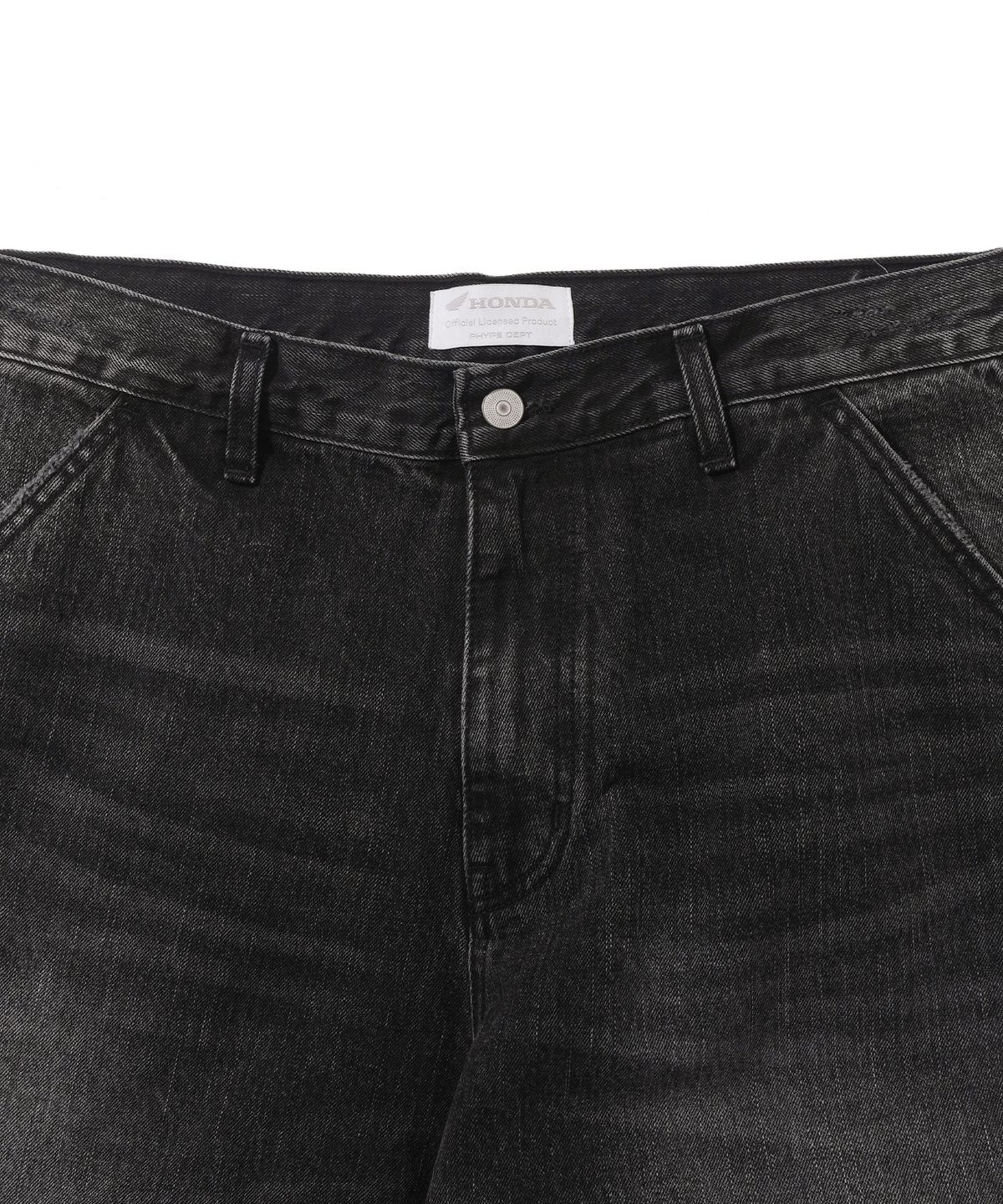핍스 모터사이클(PHYPS MOTORCYCLE) [Archive line] Washed Denim Pants_Black