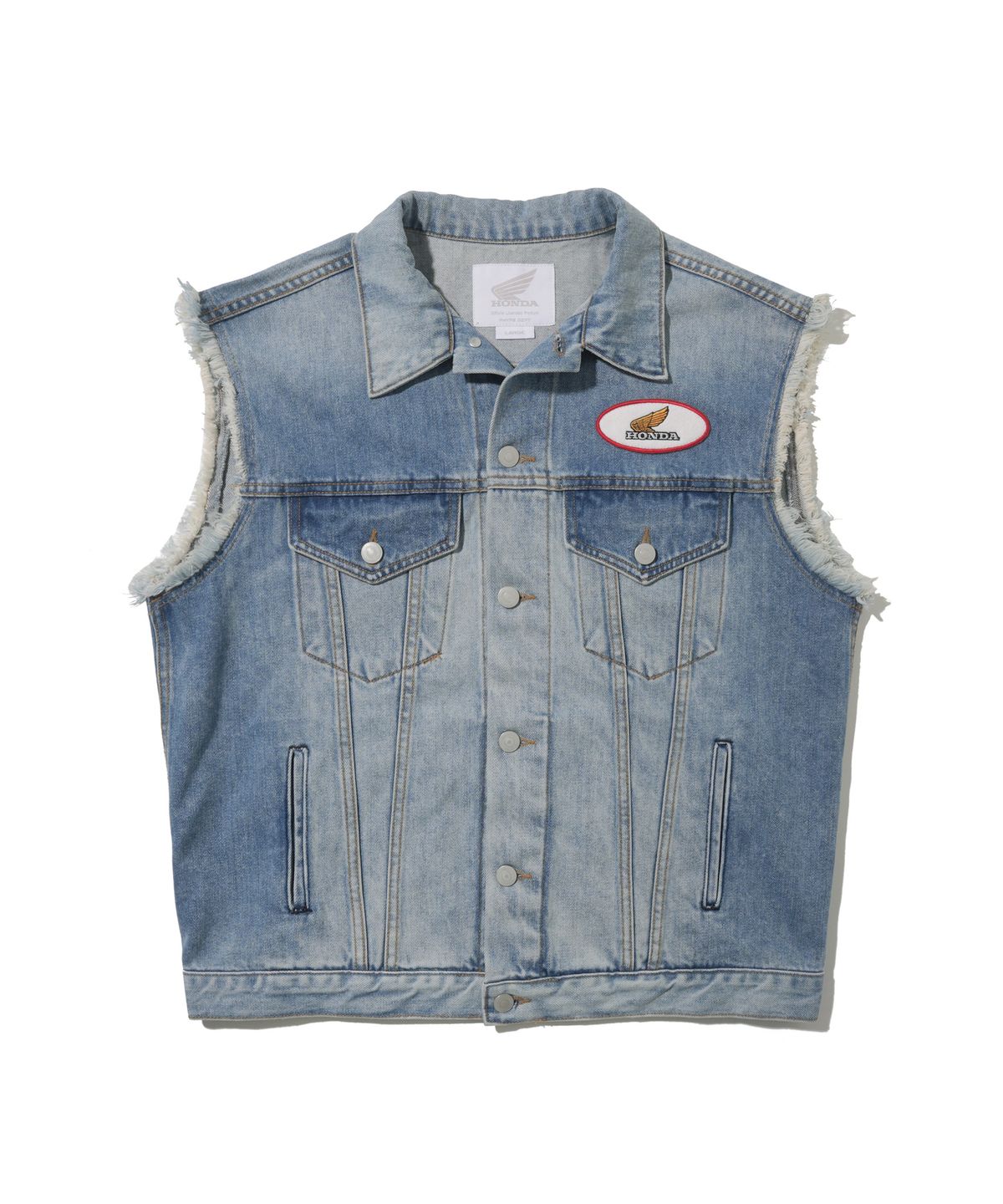 핍스 모터사이클(PHYPS MOTORCYCLE) [Archive line] Washed Denim Vest_Blue