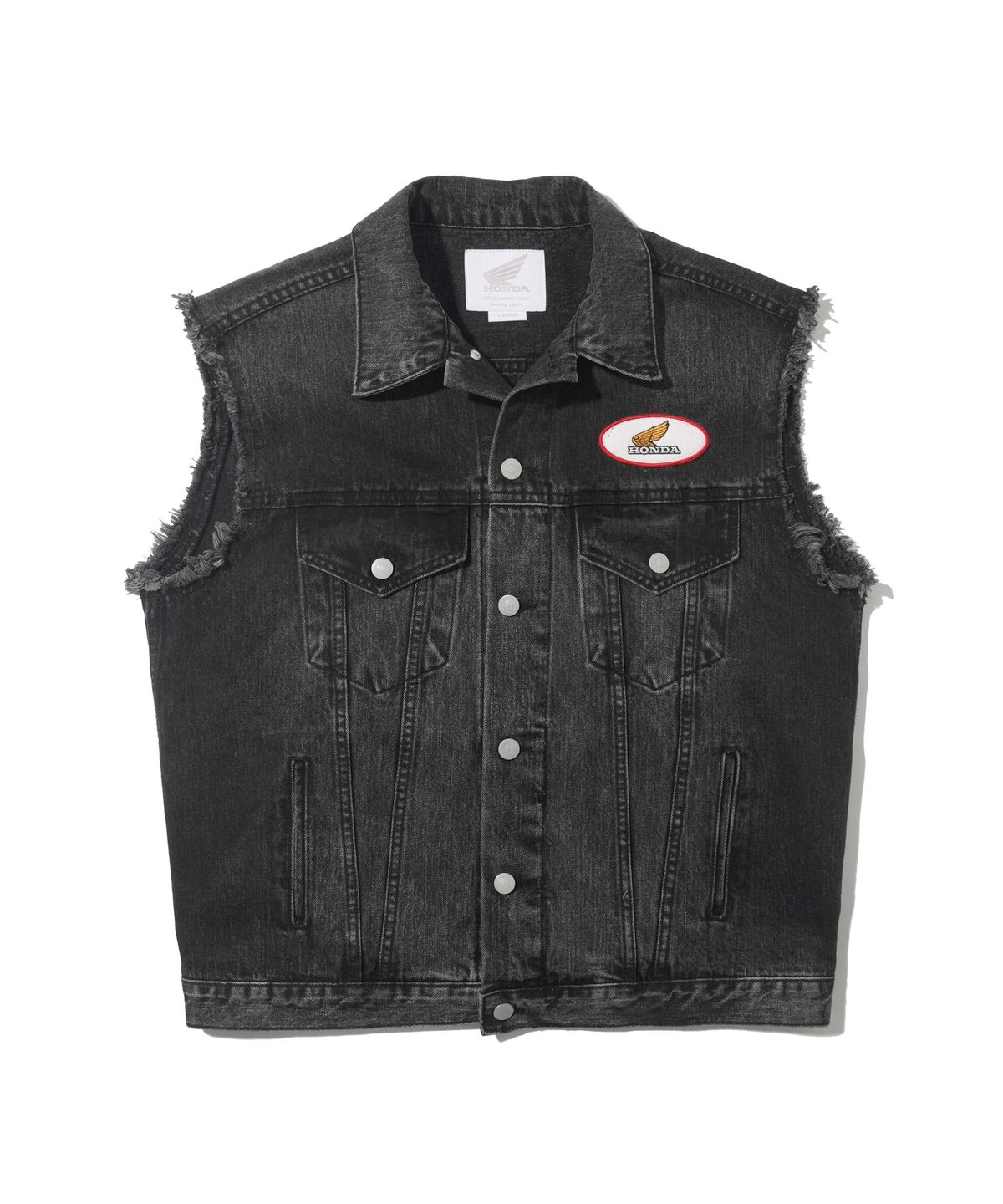 핍스 모터사이클(PHYPS MOTORCYCLE) [Archive line] Washed Denim Vest_Black
